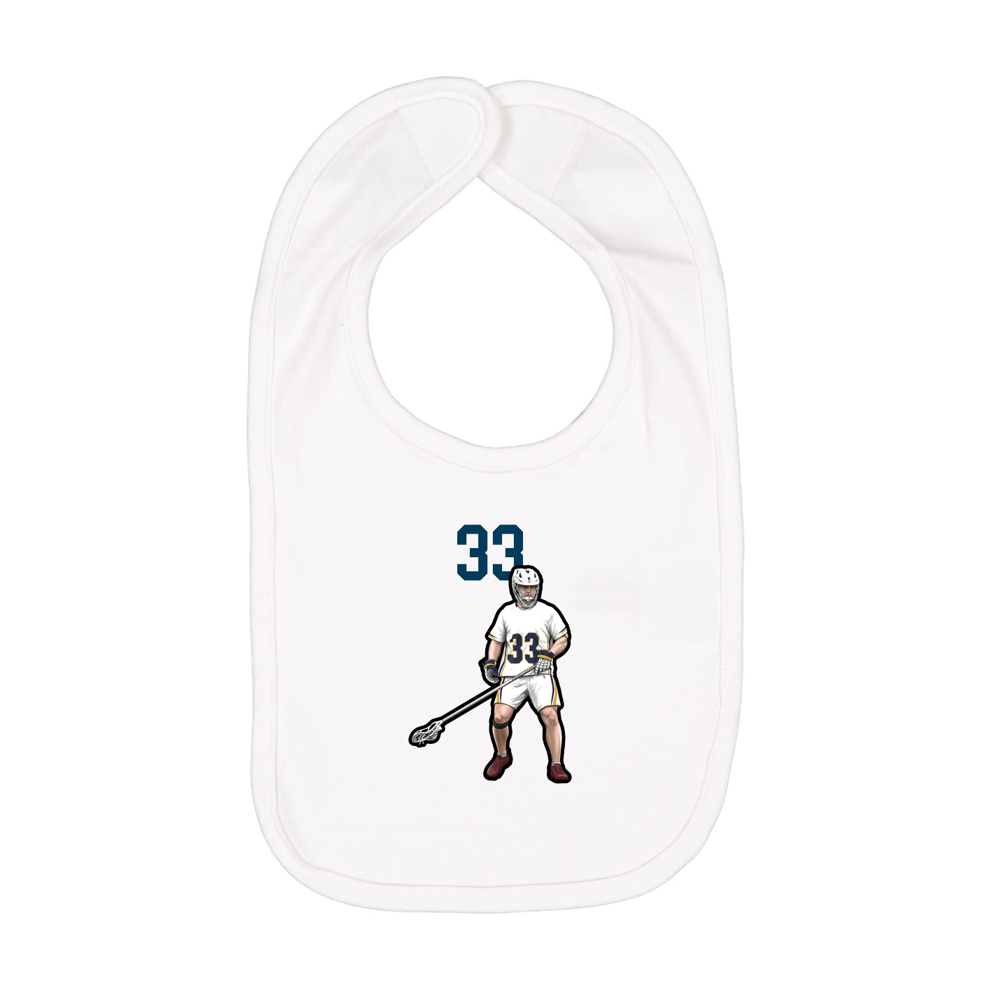 Infant Bib — Number Top in White