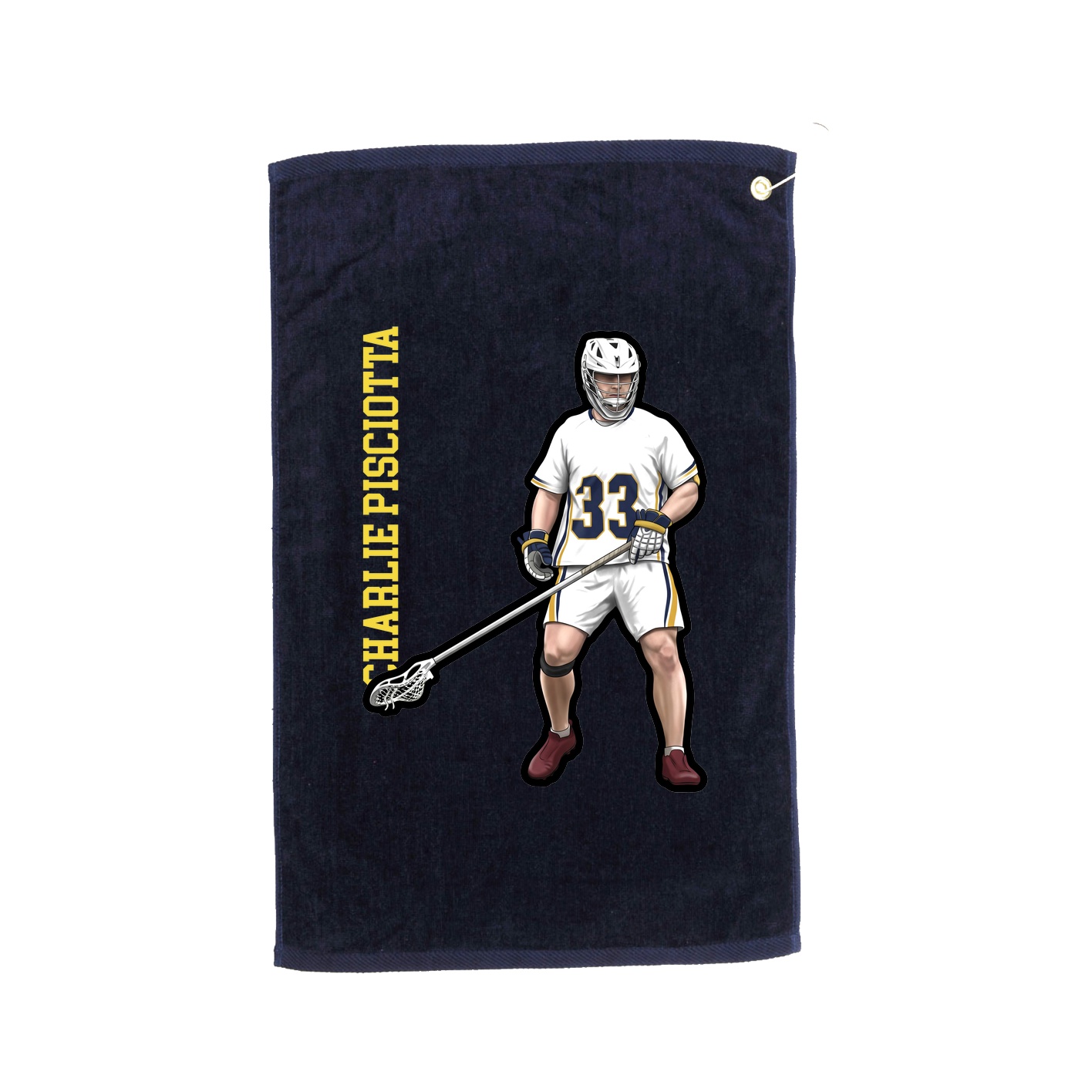 Golf Towel — Name Vertical in Navy