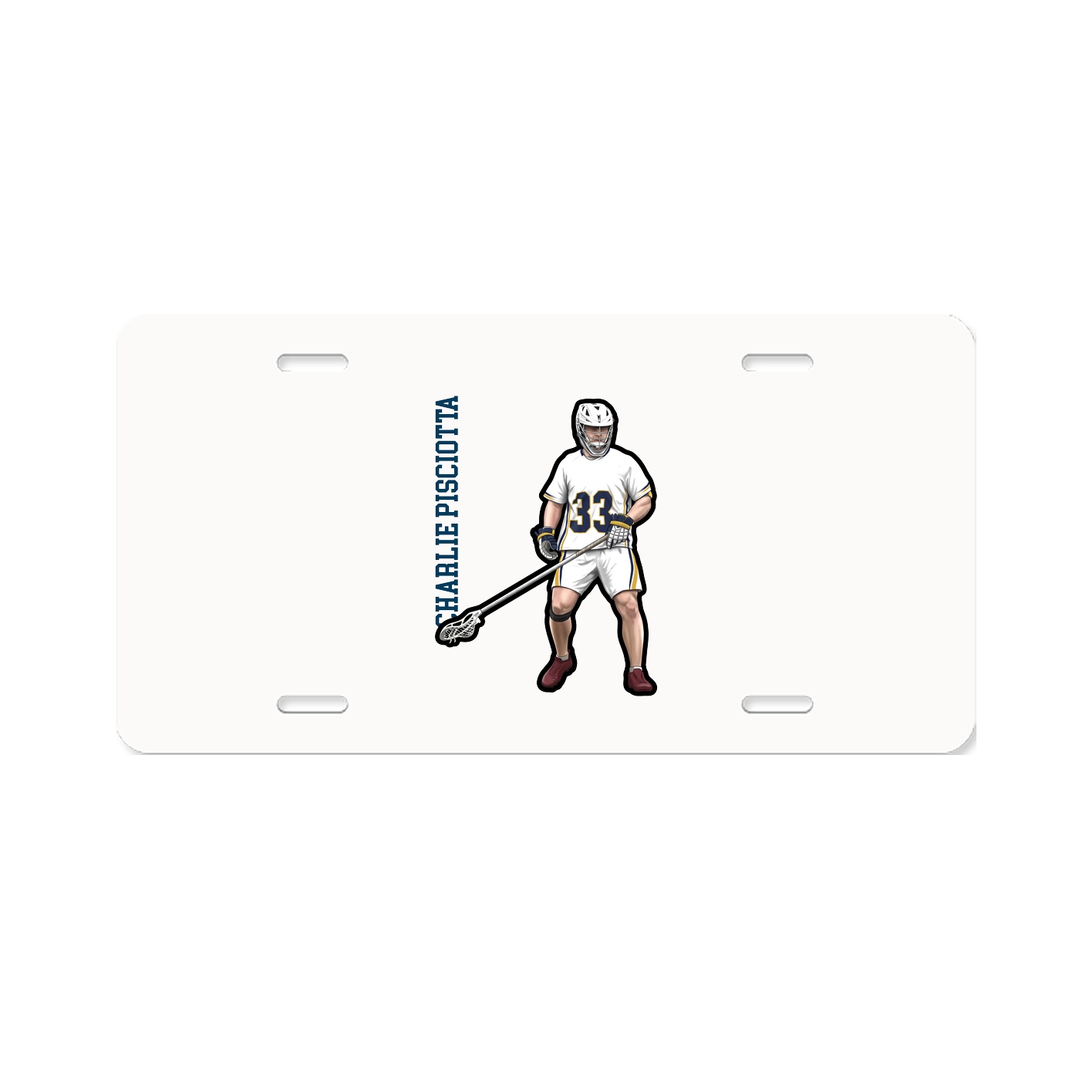 License Plate — Name Vertical in Classic