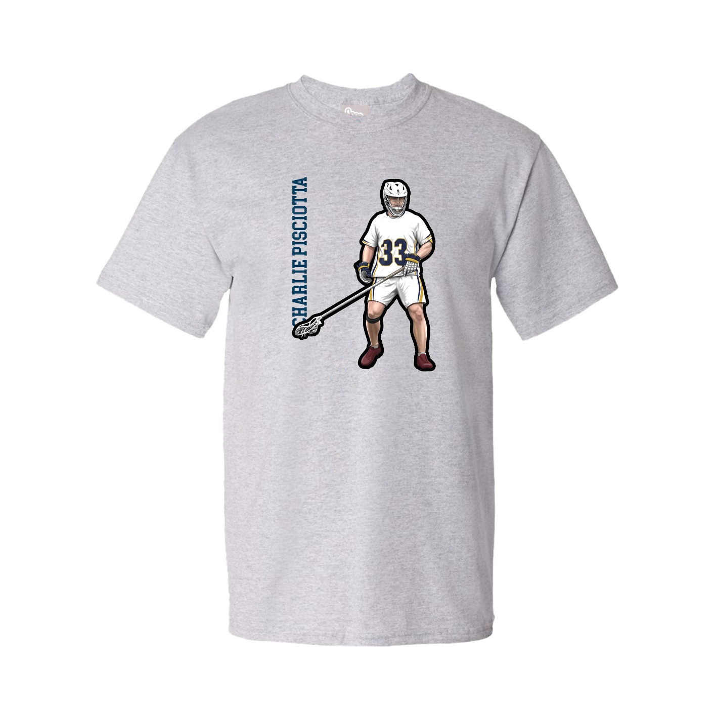 Tee — Name Vertical in Grey