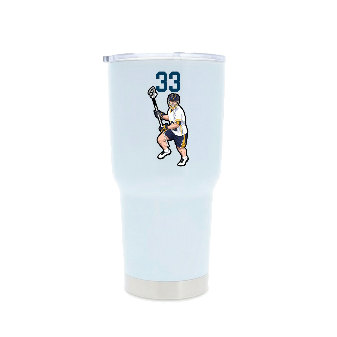 30oz Stainless Steel Tumbler — Number Top in White