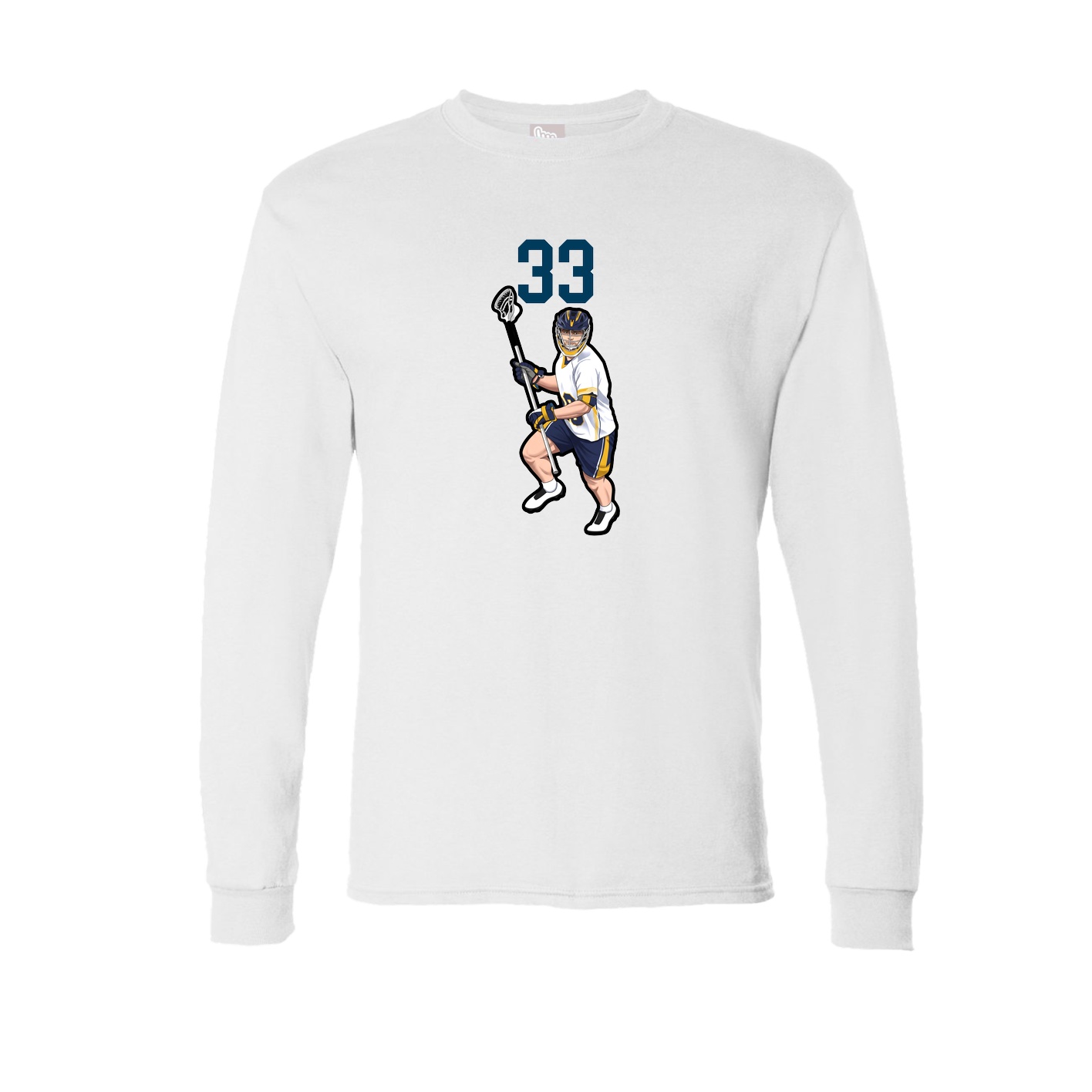 Long Sleeve Tee — Number Top in White