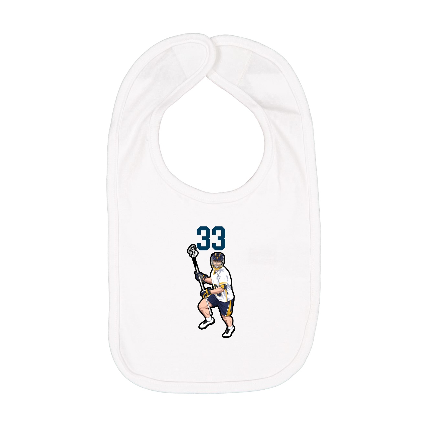 Infant Bib — Number Top in White
