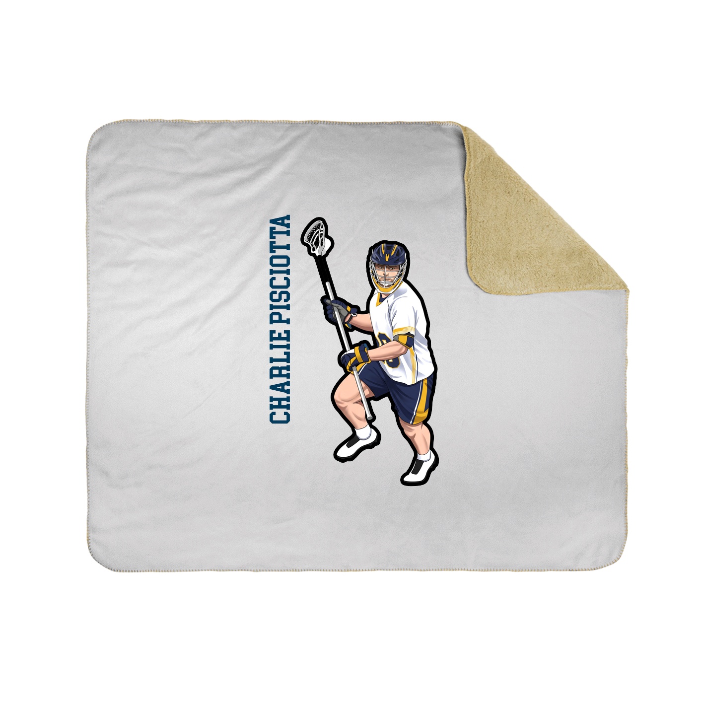 Throw Blanket — Name Vertical in White