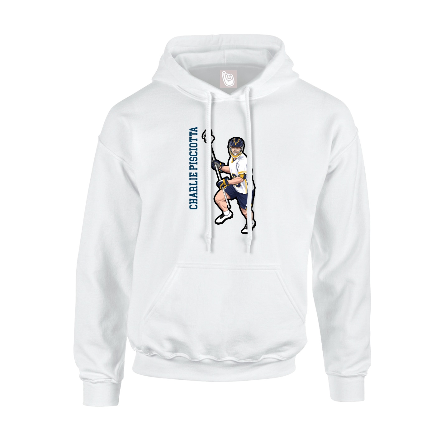 Youth Hoodie — Name Vertical in White
