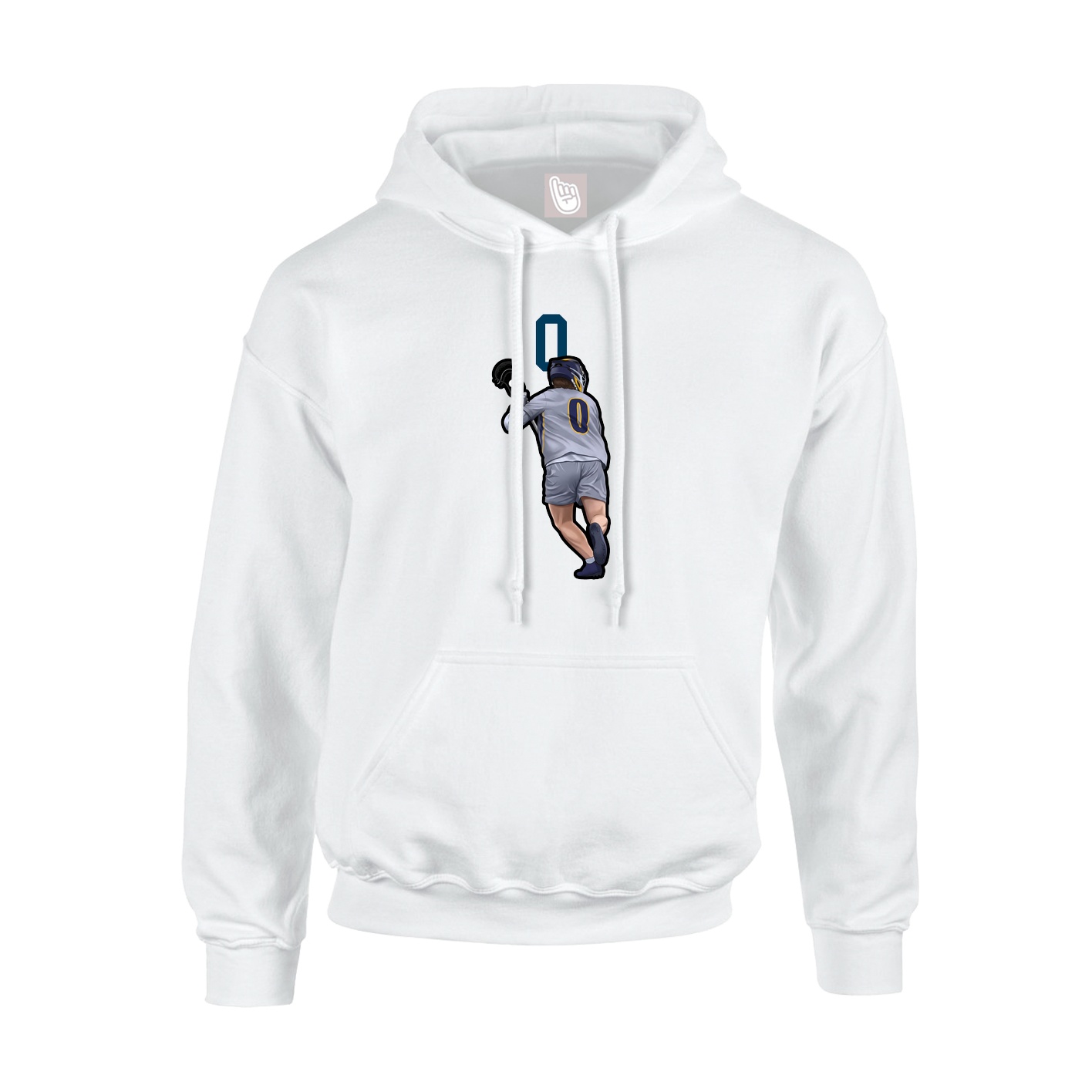 Youth Hoodie — Number Top in White