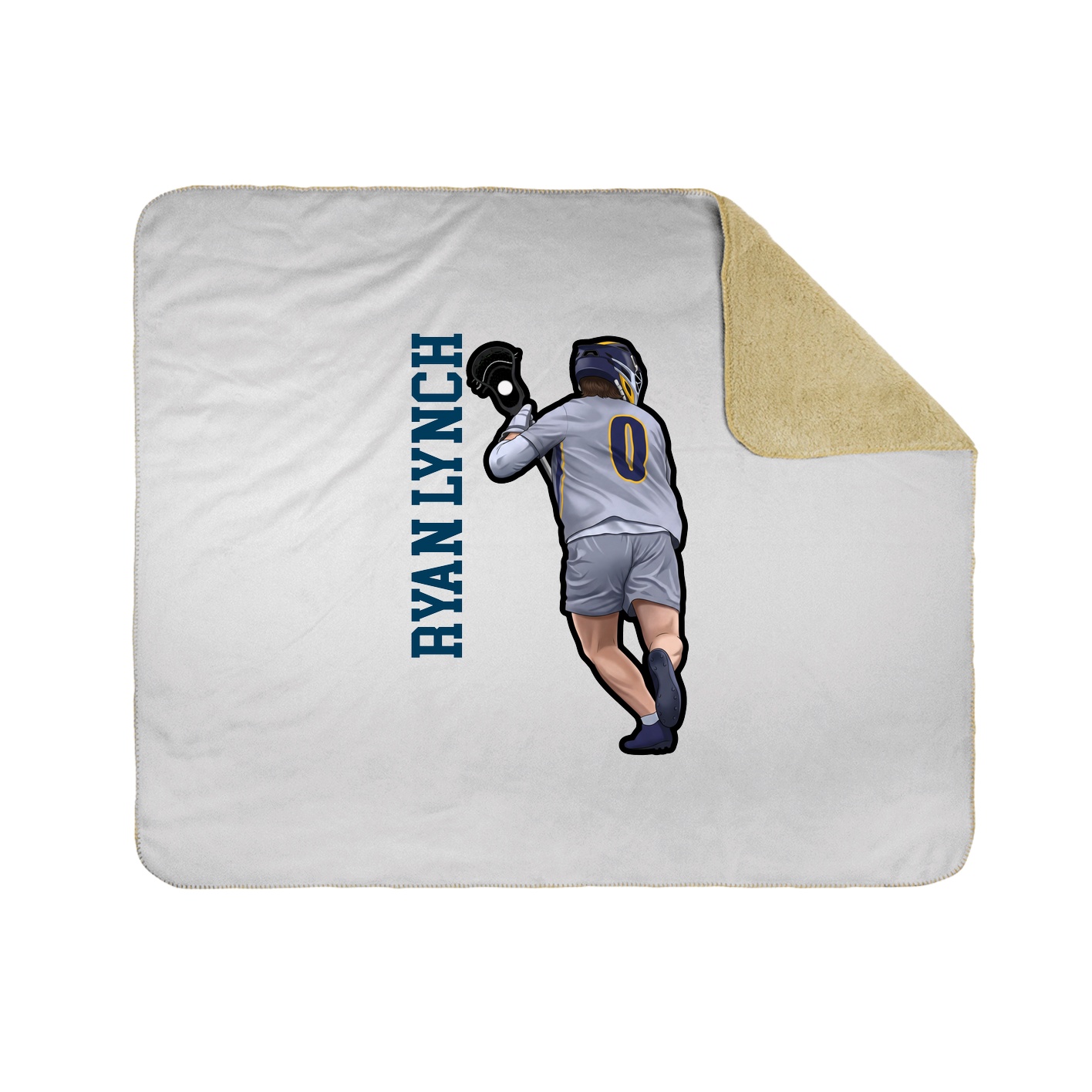 Throw Blanket — Name Vertical in White