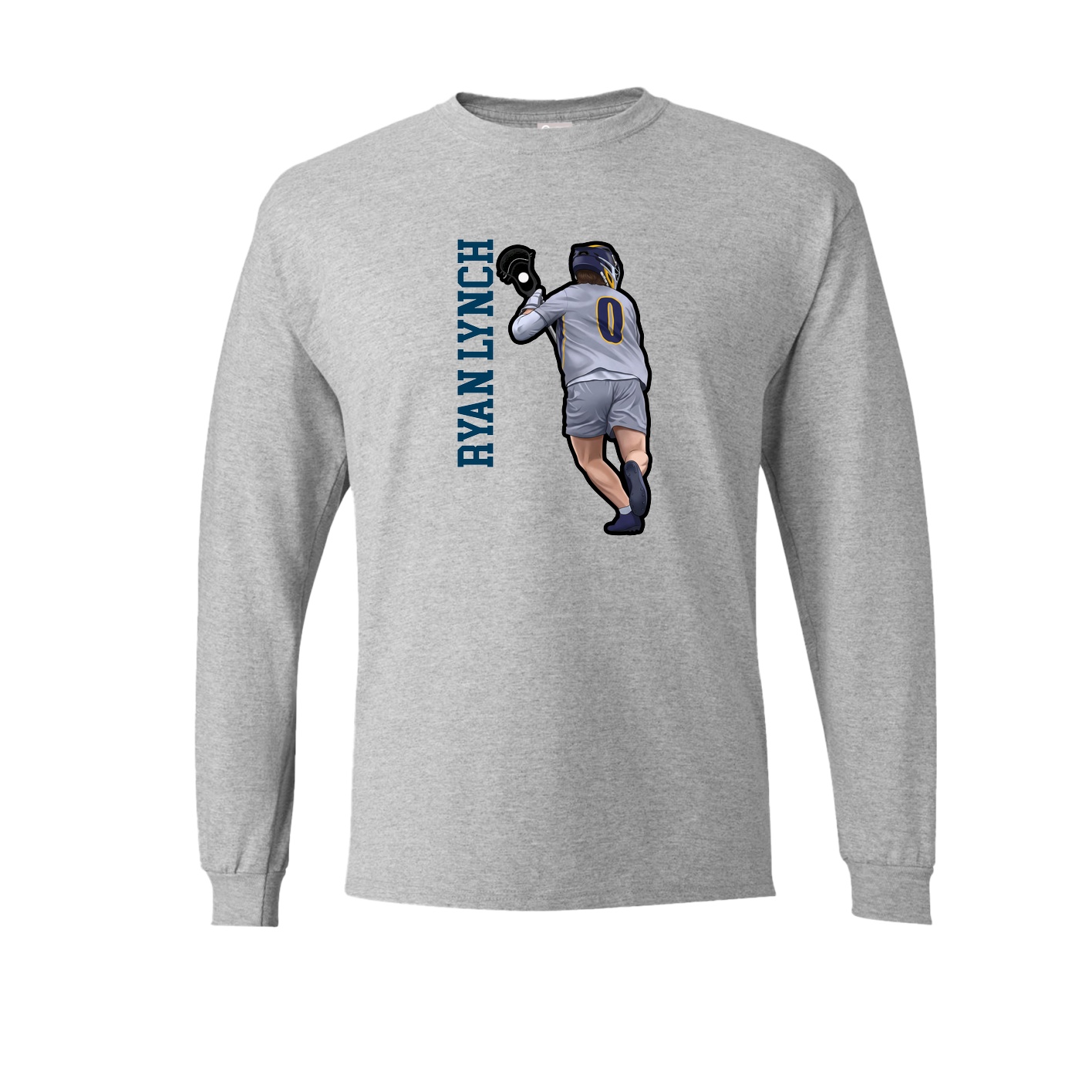 Long Sleeve Tee — Name Vertical in Grey
