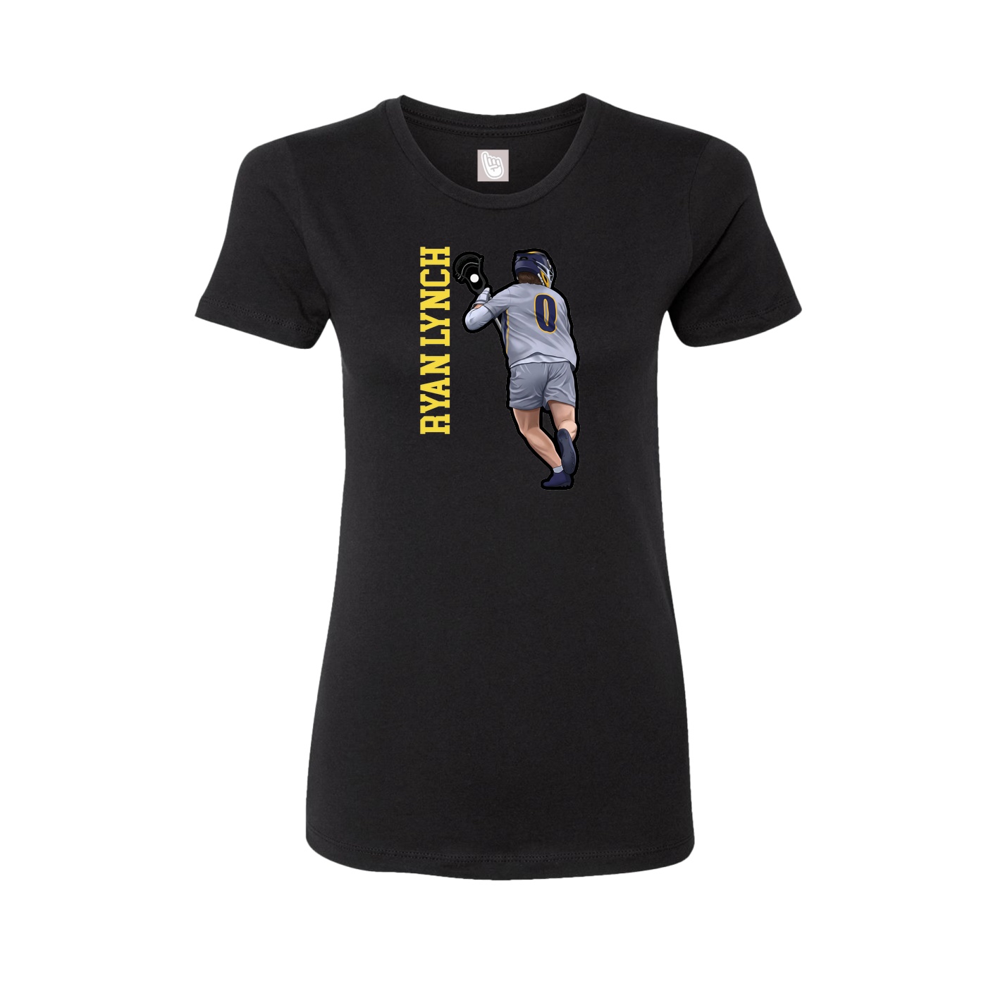 Womens Tee — Name Vertical in Black