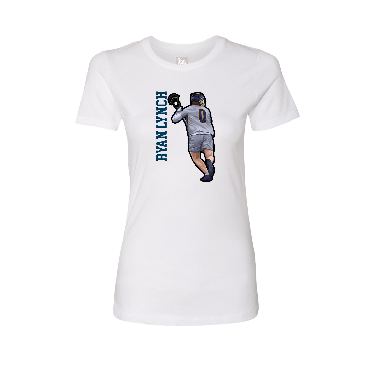 Fitted Women's Tee — Name Vertical in White