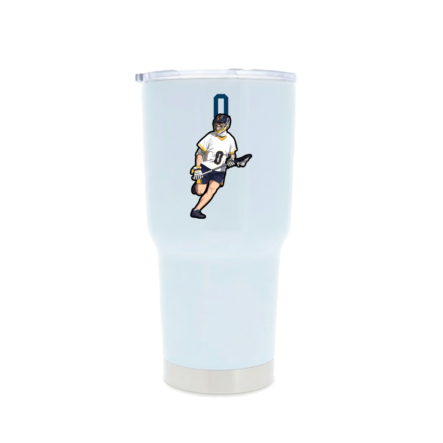 30oz Stainless Steel Tumbler — Number Top in White
