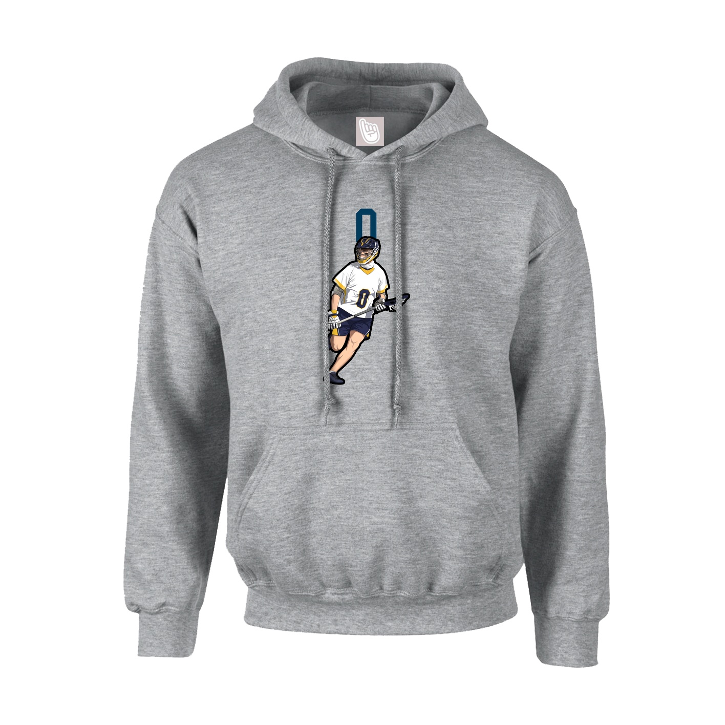 Hoodie — Number Top in Grey