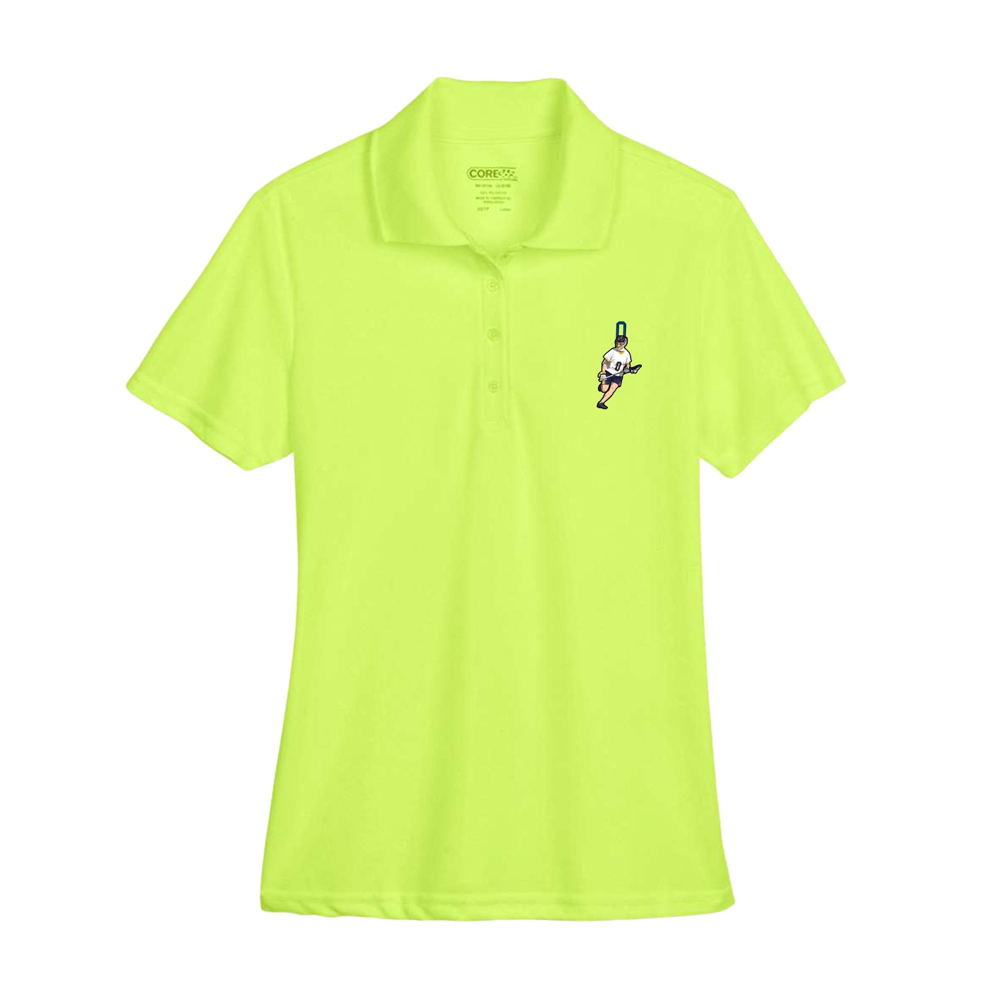 Womens Performance Polo — Number Top in Yellow