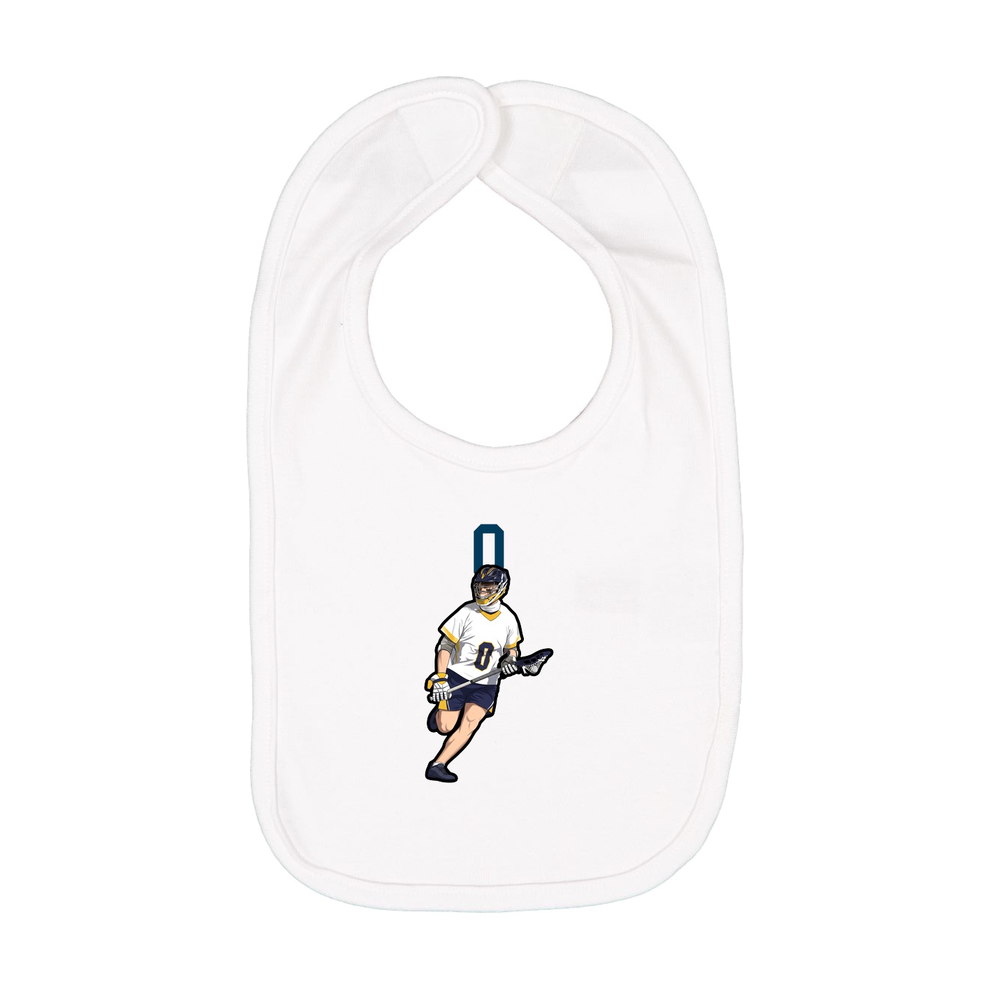 Infant Bib — Number Top in White