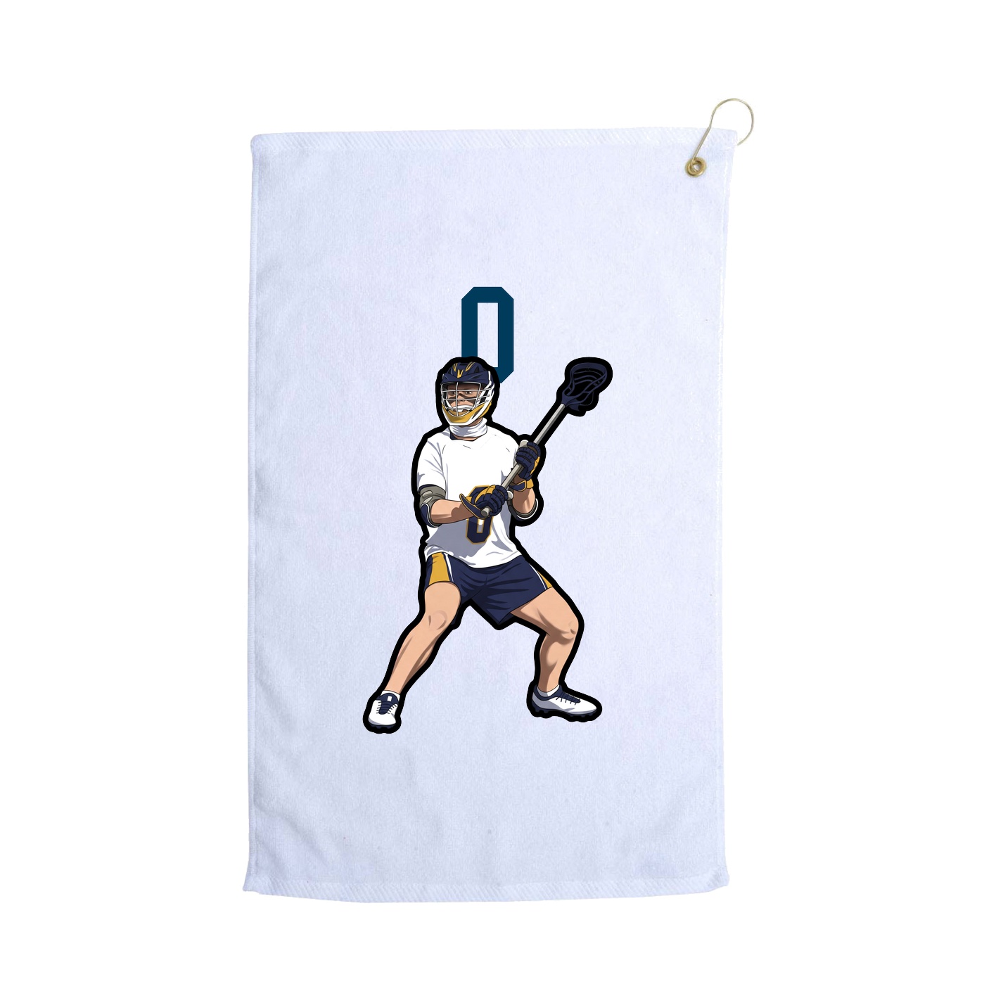Golf Towel — Number Top in White