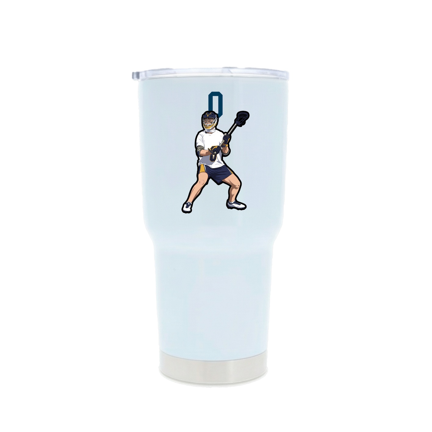 30oz Stainless Steel Tumbler — Number Top in White