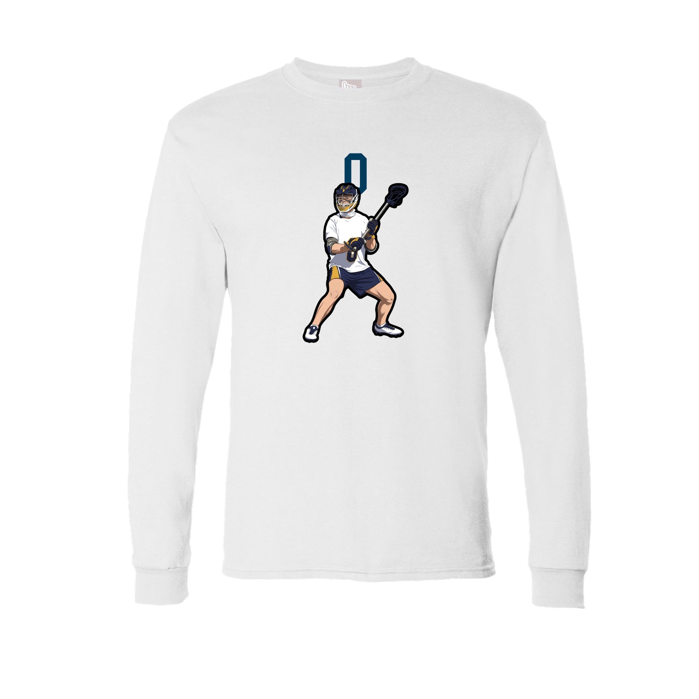 Long Sleeve Tee — Number Top in White