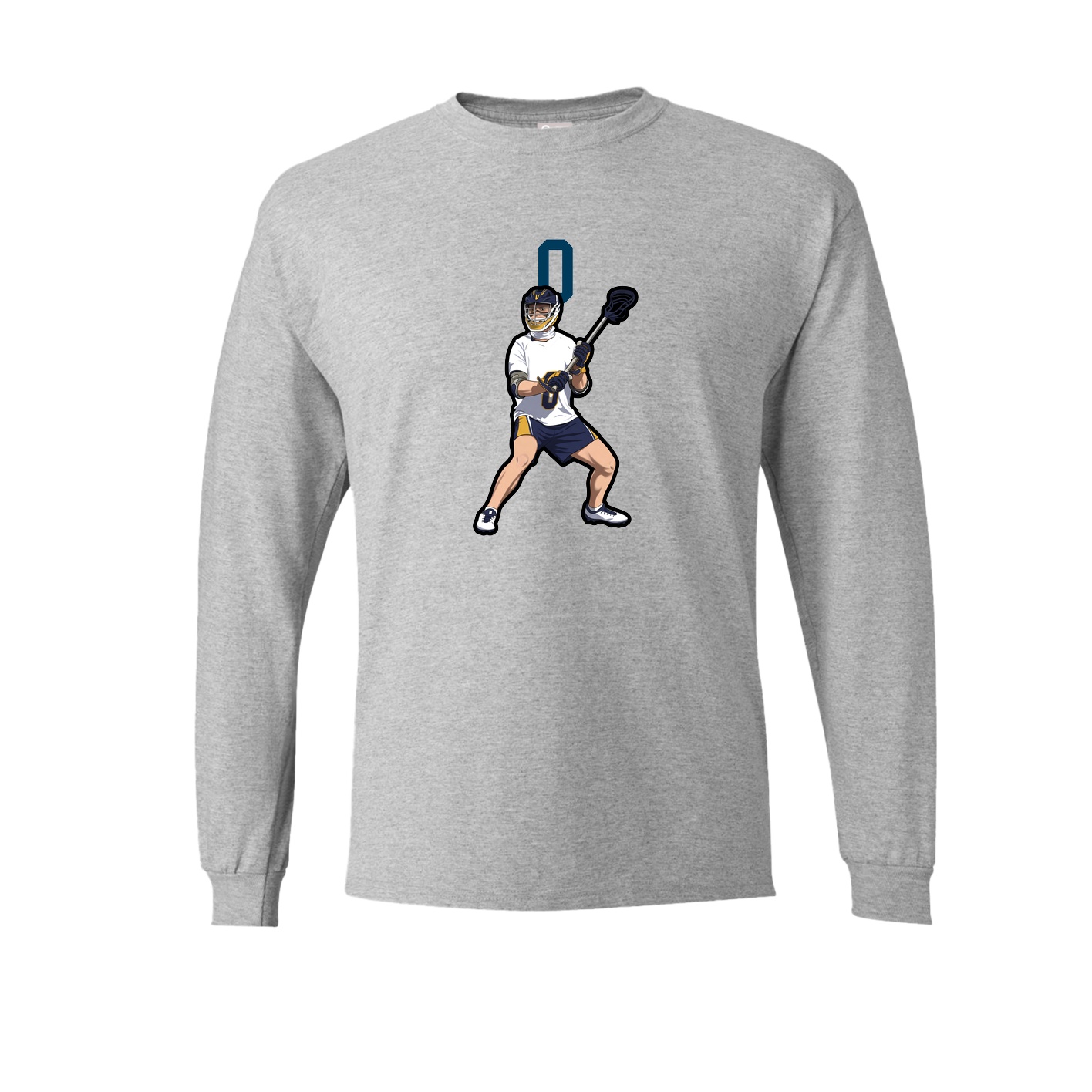 Long Sleeve Tee — Number Top in Grey