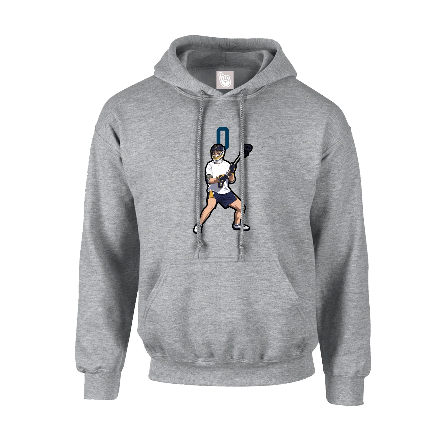 Youth Hoodie — Number Top in Grey