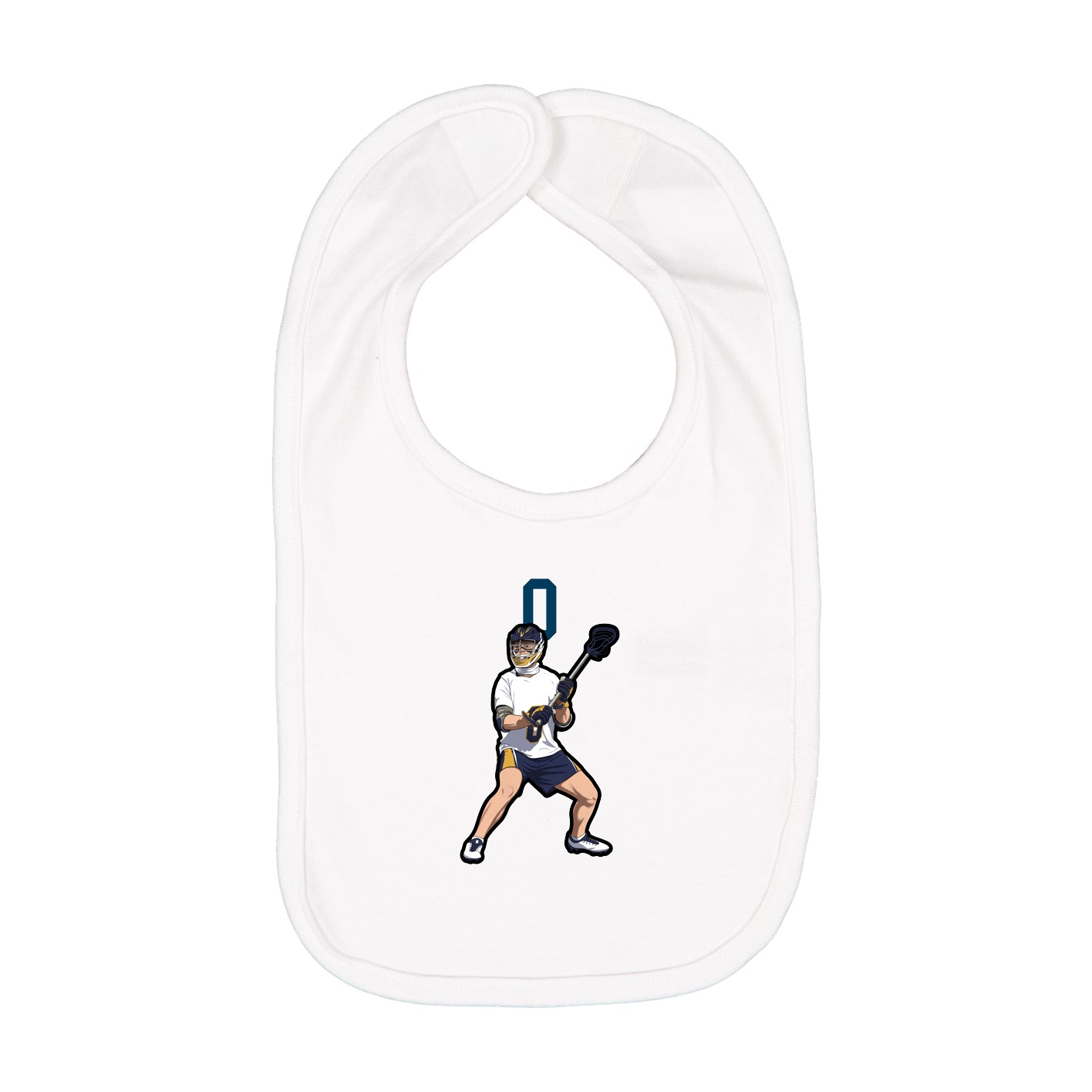 Infant Bib — Number Top in White