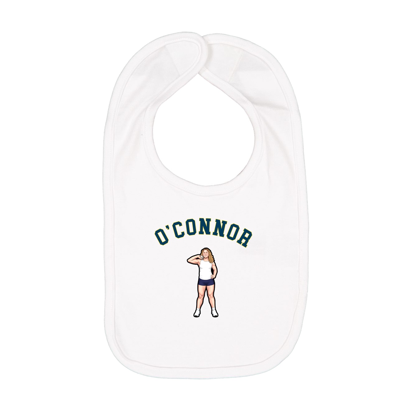 Infant Bib — Shirsey Arch in White