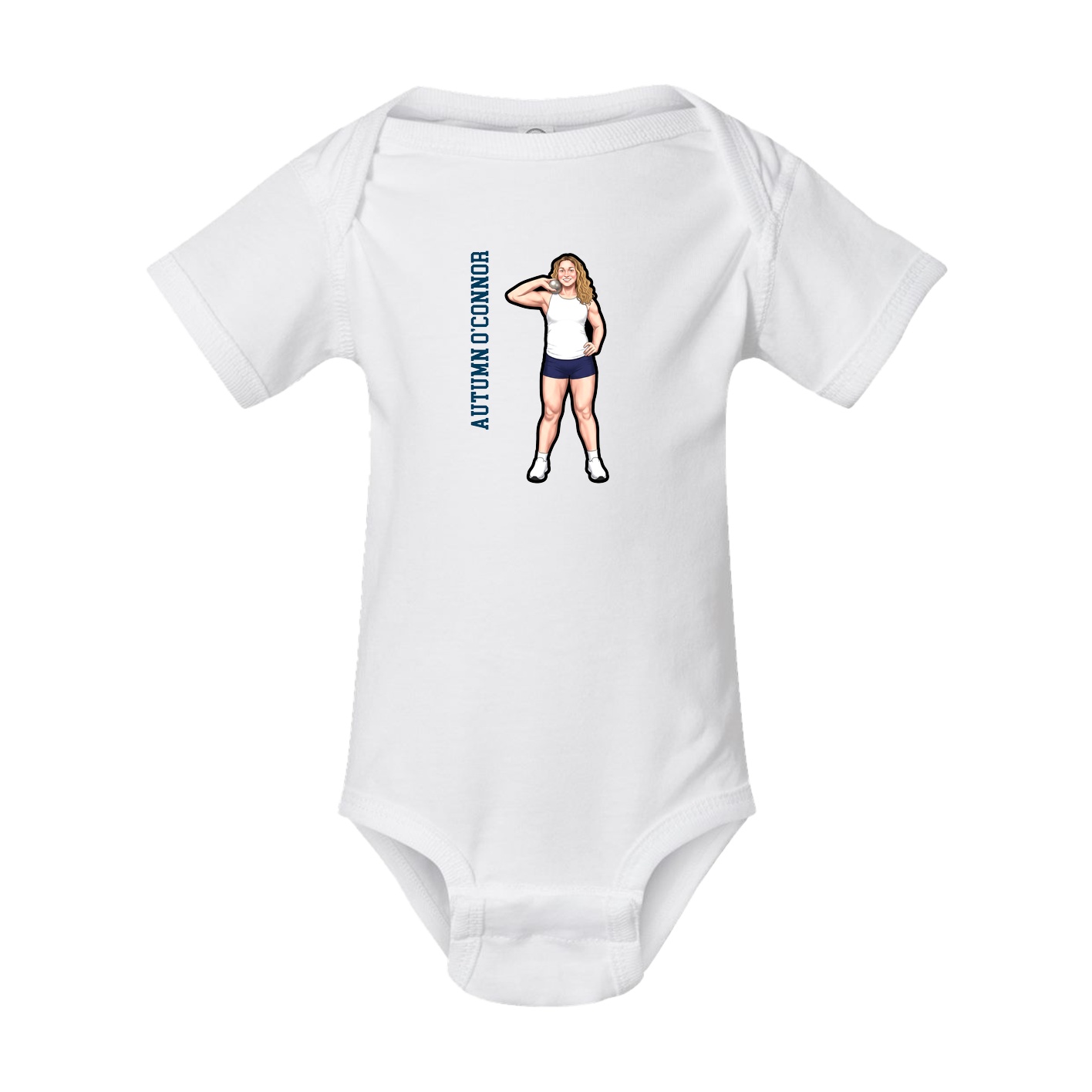 Baby Onesie — Name Vertical in White