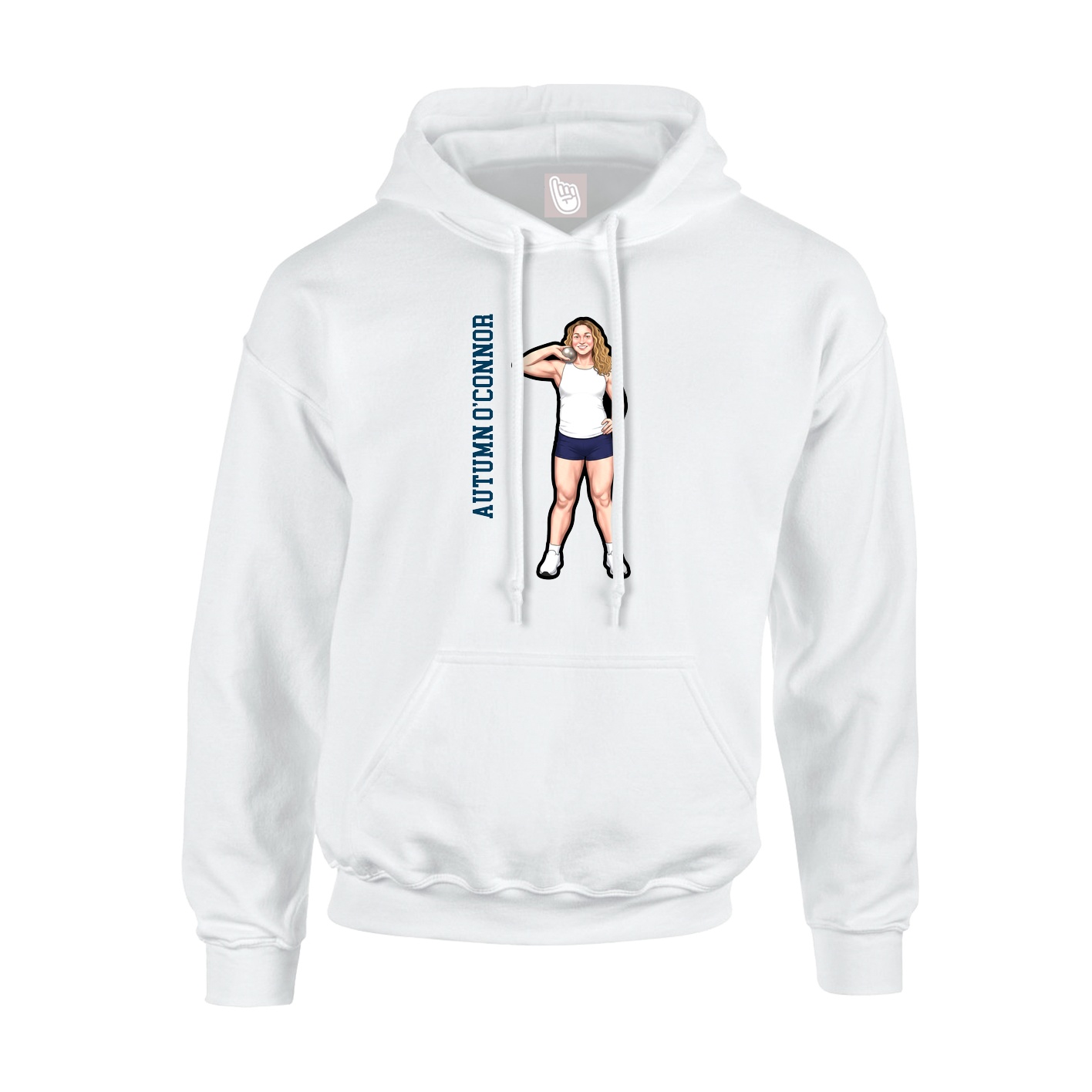 Youth Hoodie — Name Vertical in White