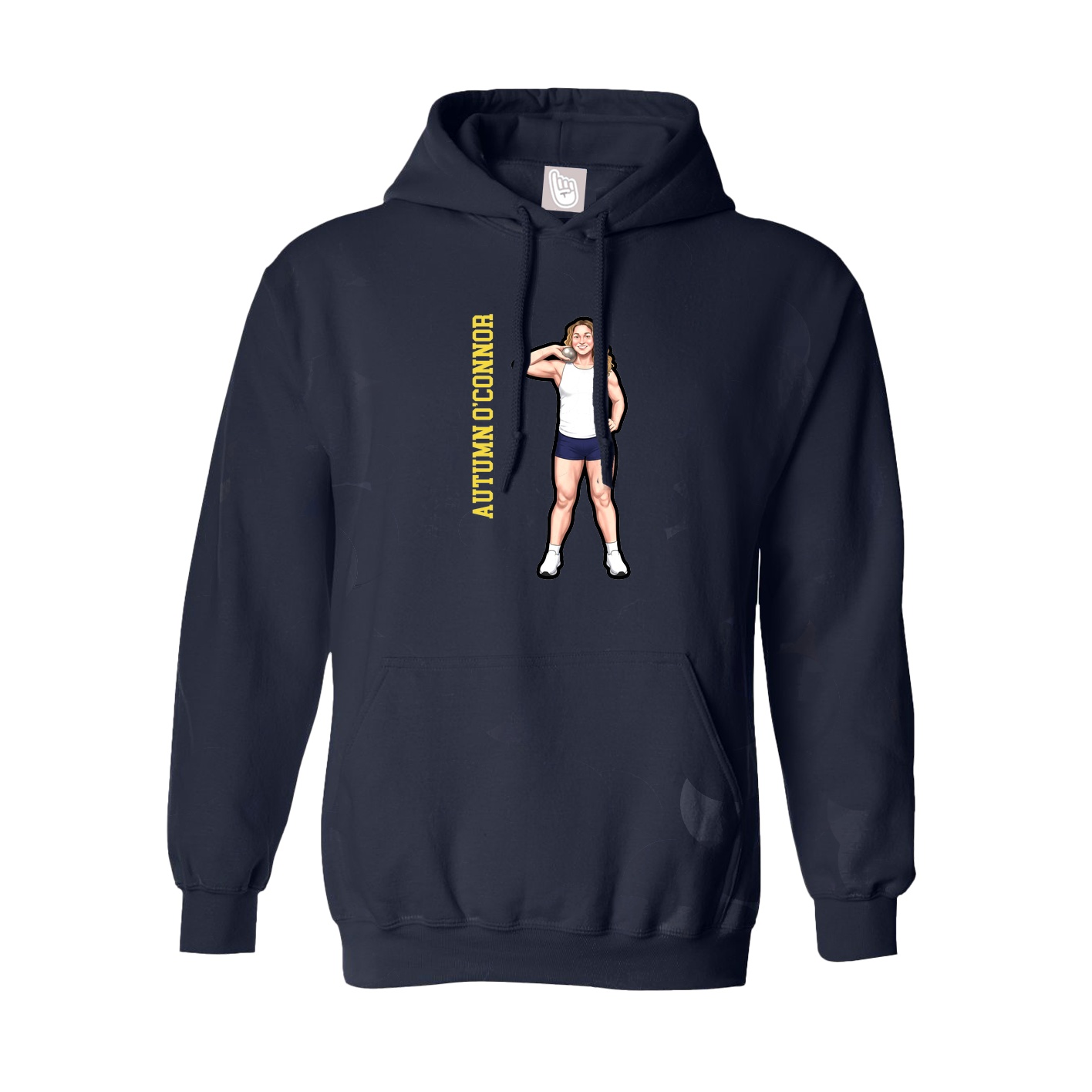 Youth Hoodie — Name Vertical in Navy