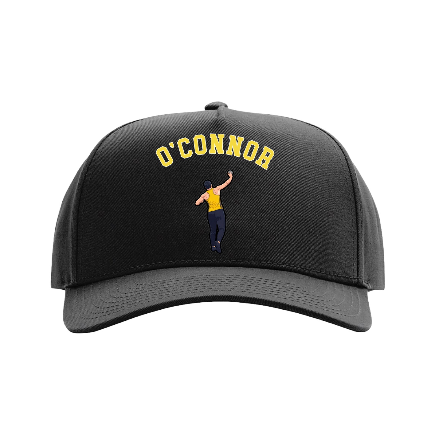 Full Fabric Five-Panel Champ Cap — Shirsey Arch in Black