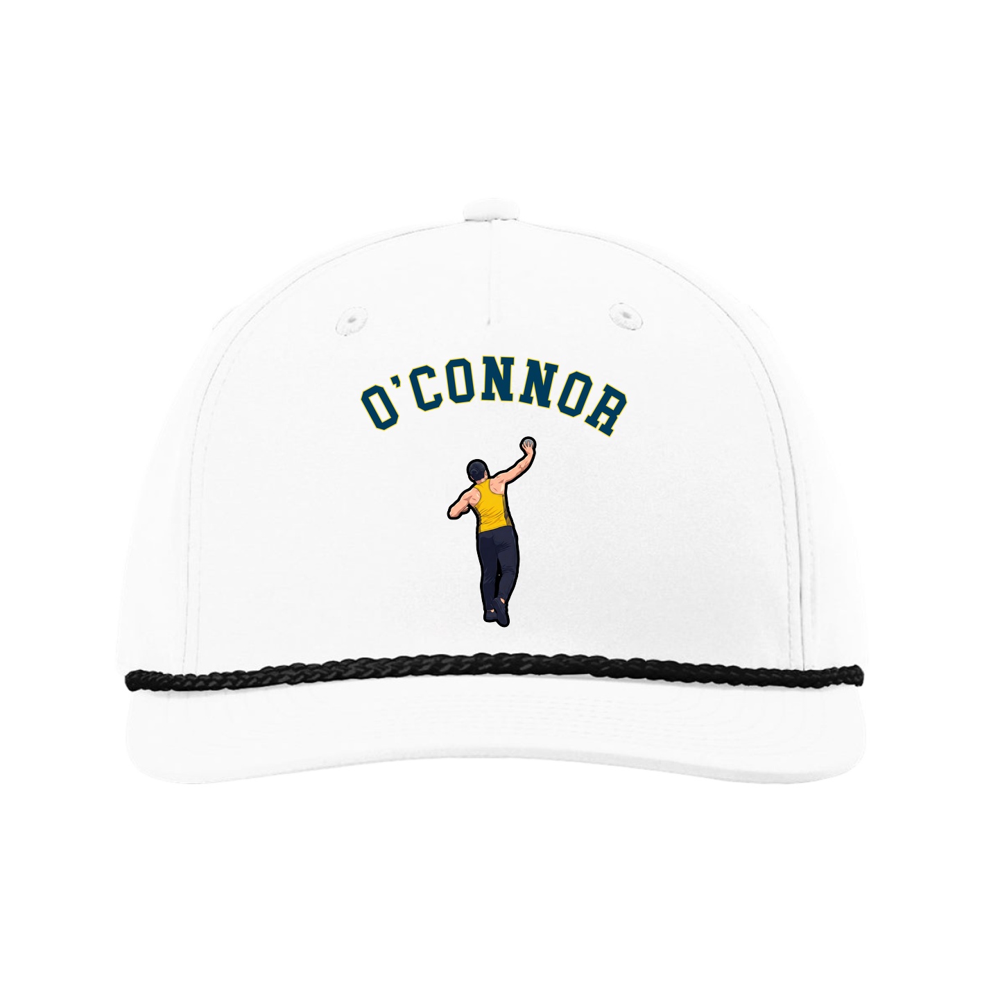 Five-Panel Classic Rope Cap — Shirsey Arch in White
