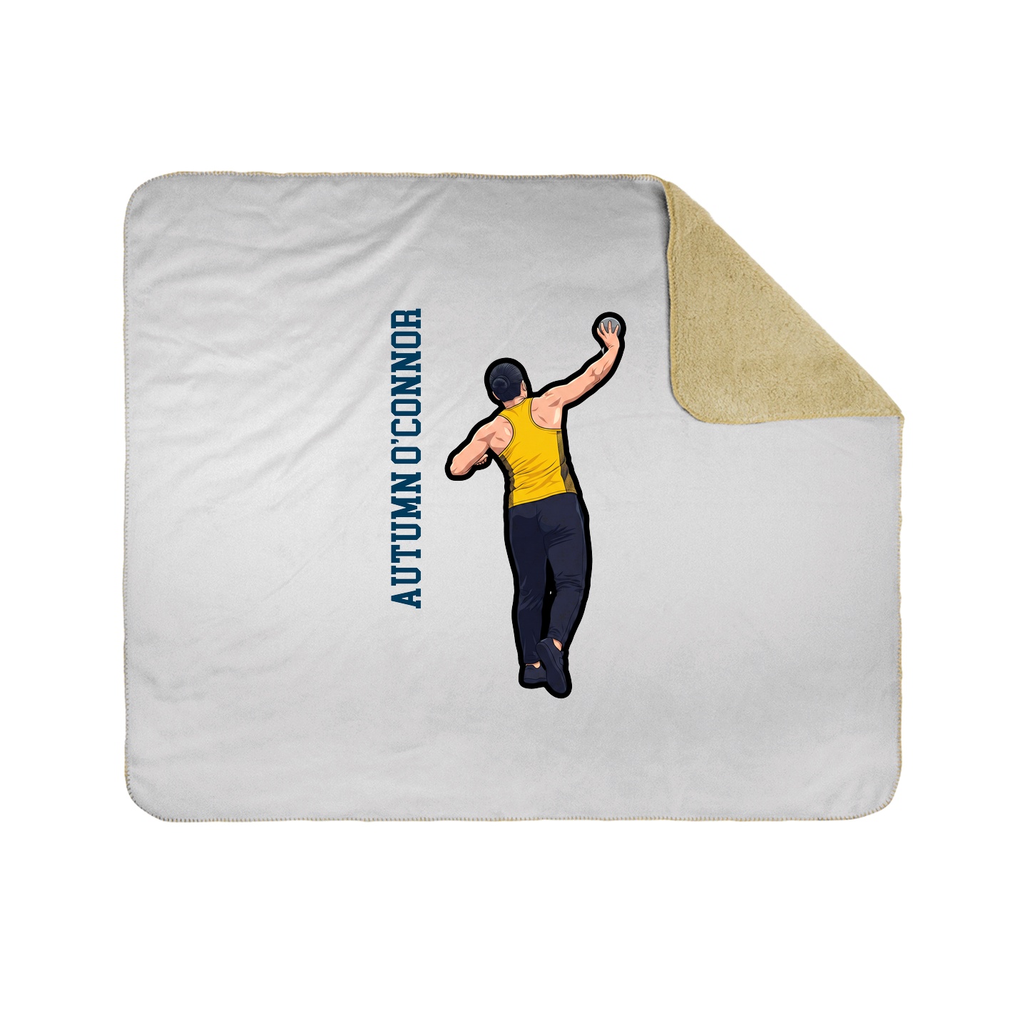 Throw Blanket — Name Vertical in White