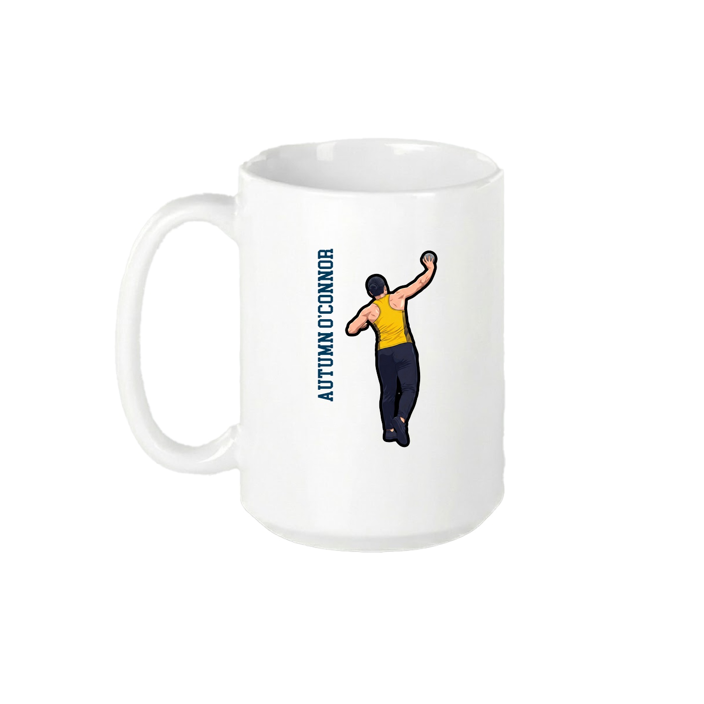 15oz Coffee Mug — Name Vertical in White