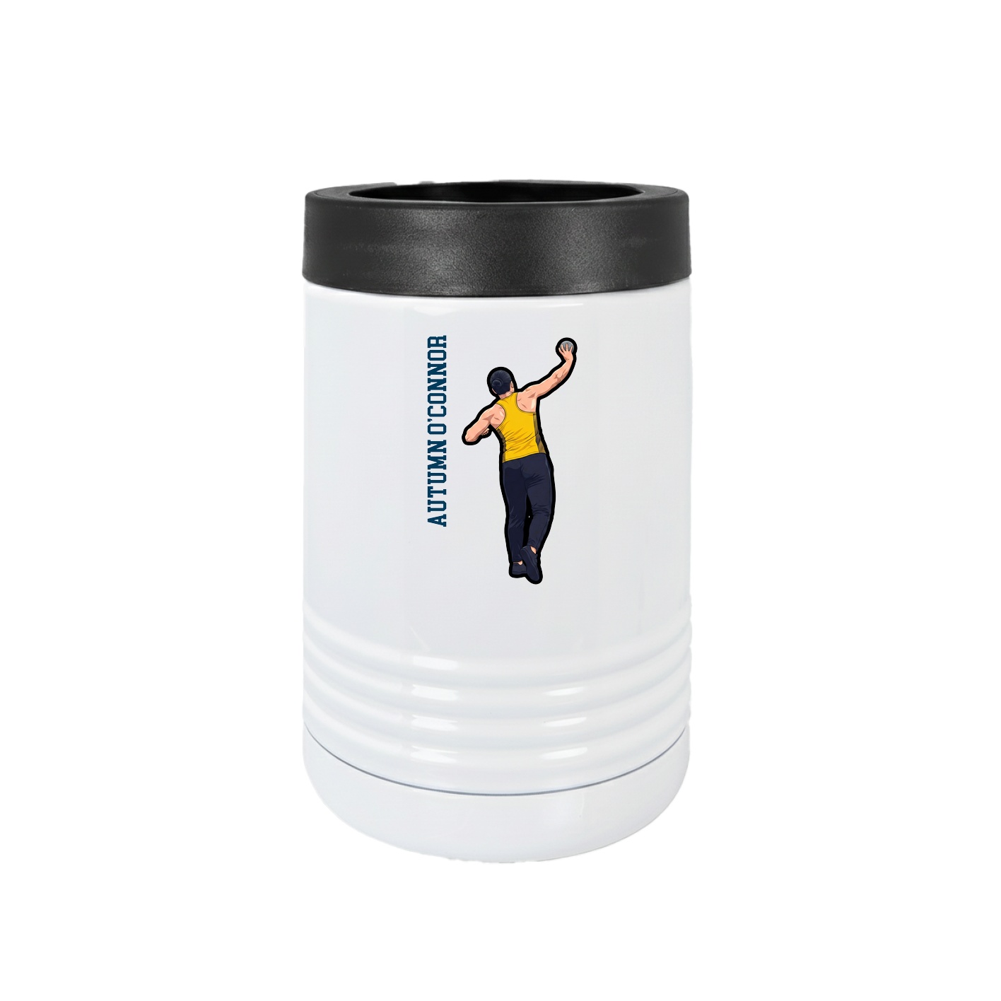 Beverage Holder — Name Vertical in White