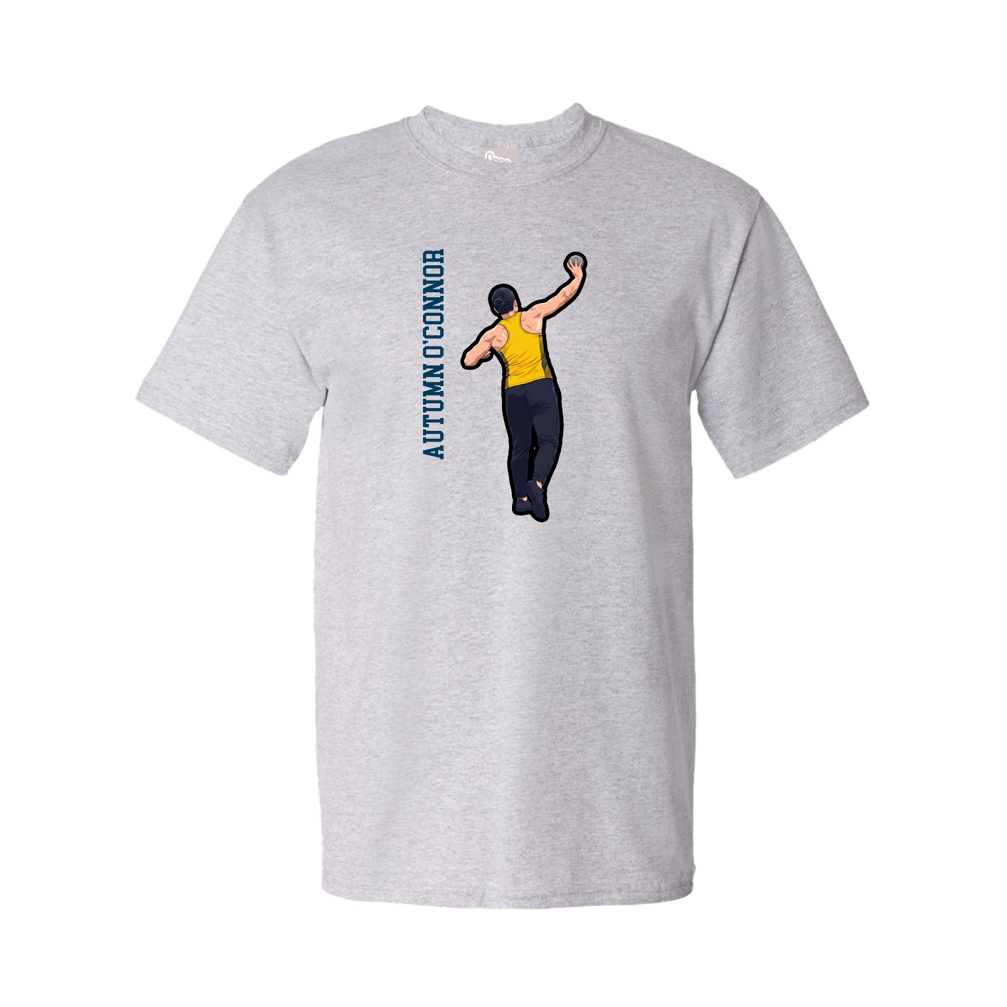 Tee — Name Vertical in Grey