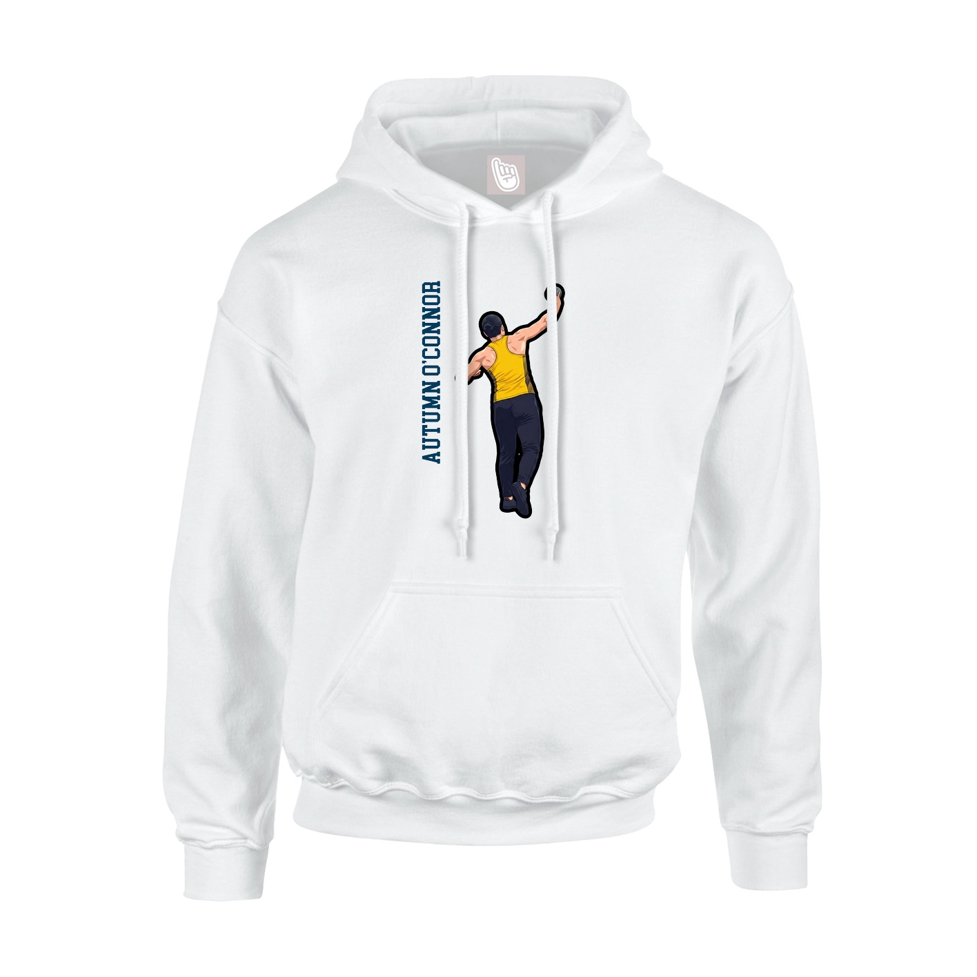 Youth Hoodie — Name Vertical in White
