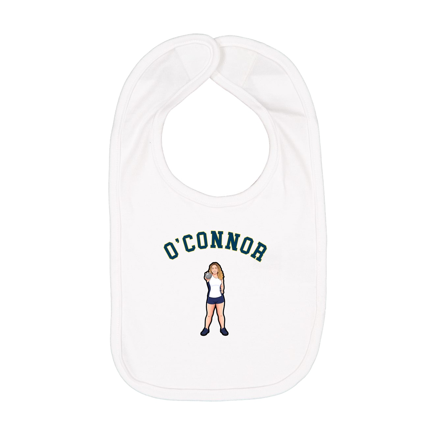 Infant Bib — Shirsey Arch in White