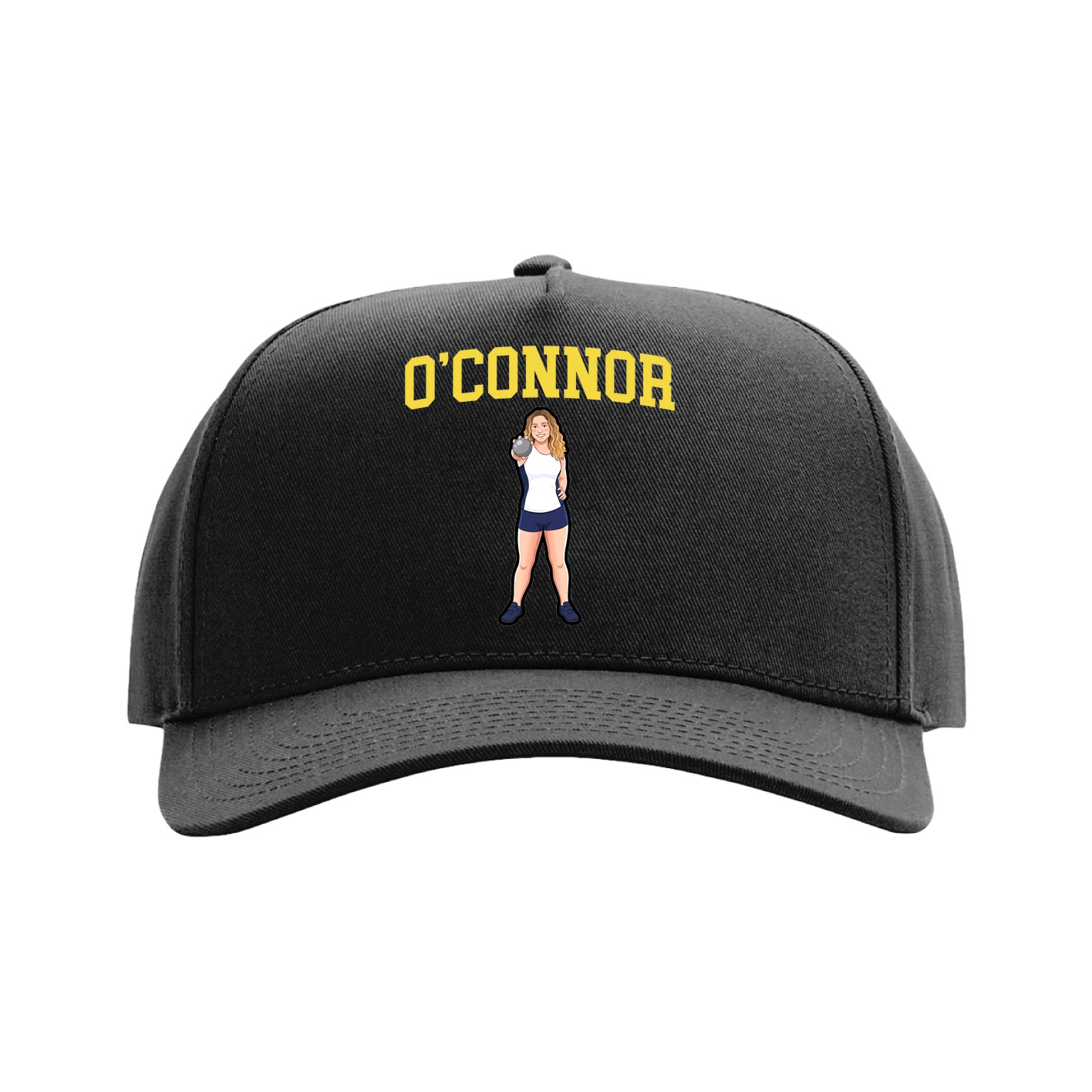 Full Fabric Five-Panel Champ Cap — Shirsey in Black
