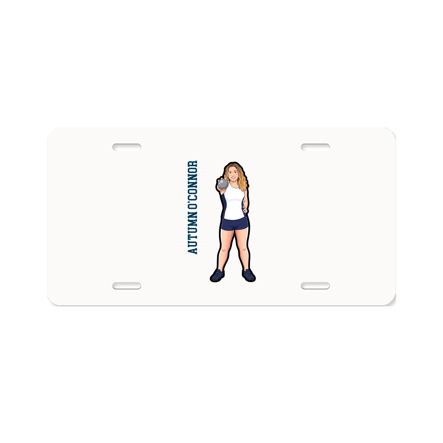 License Plate — Name Vertical in Classic