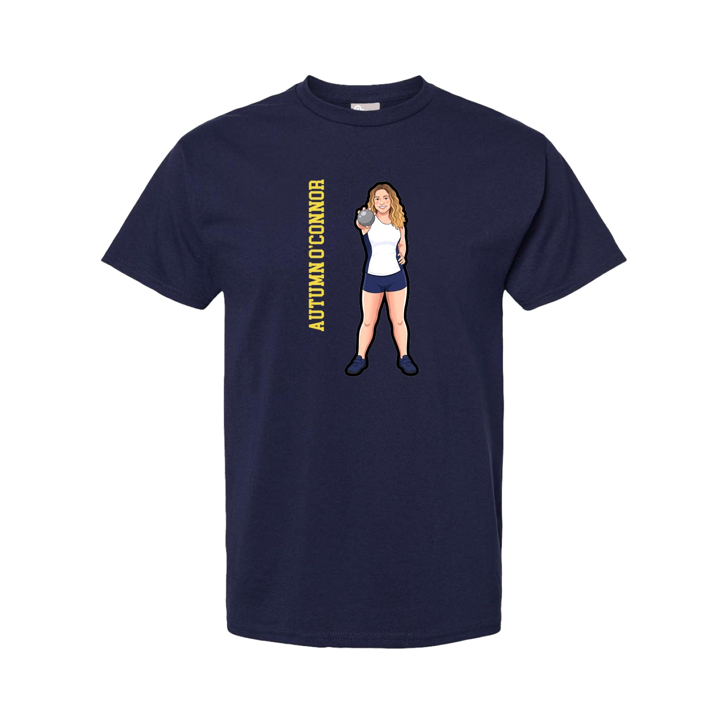 Tee — Name Vertical in Navy
