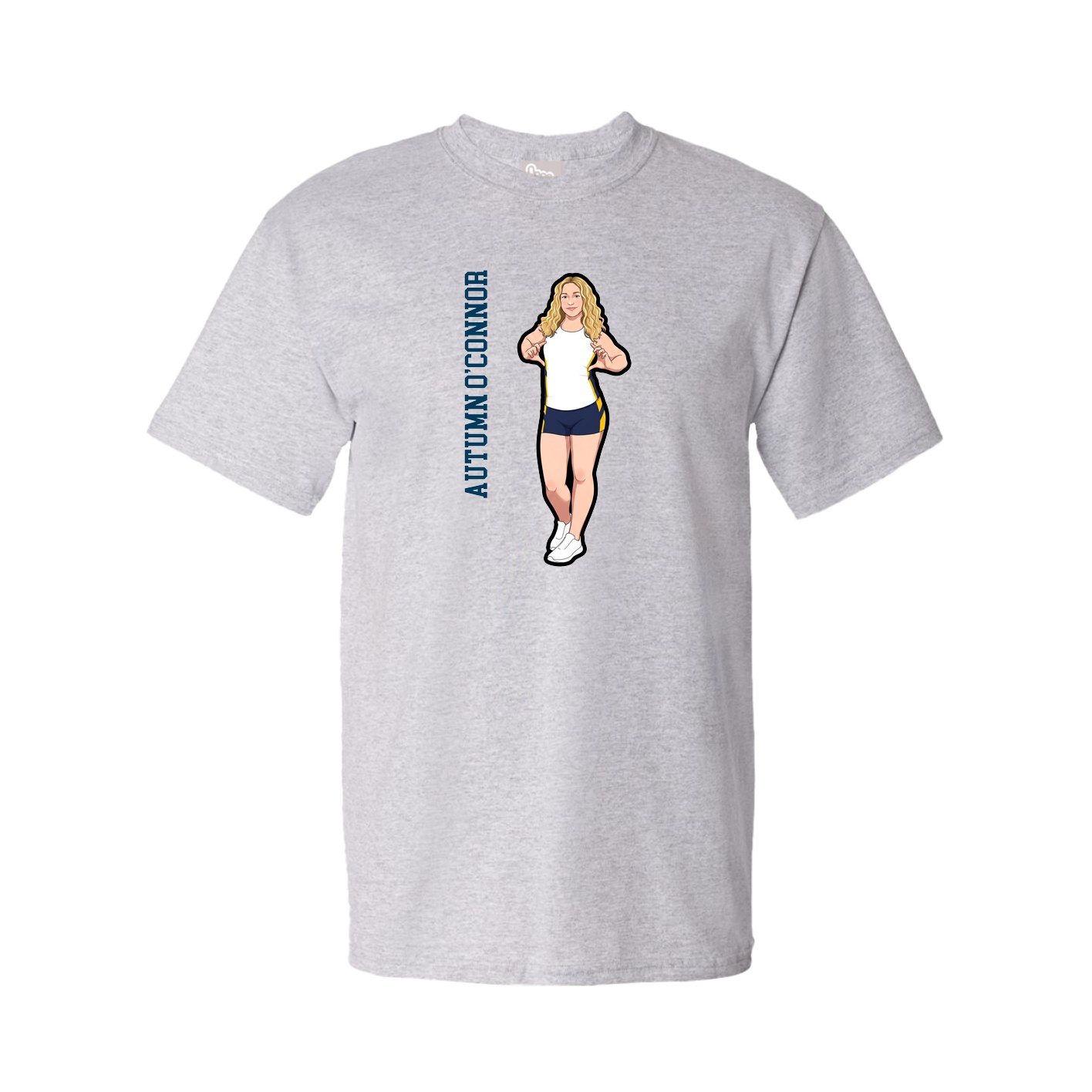 Tee — Name Vertical in Grey