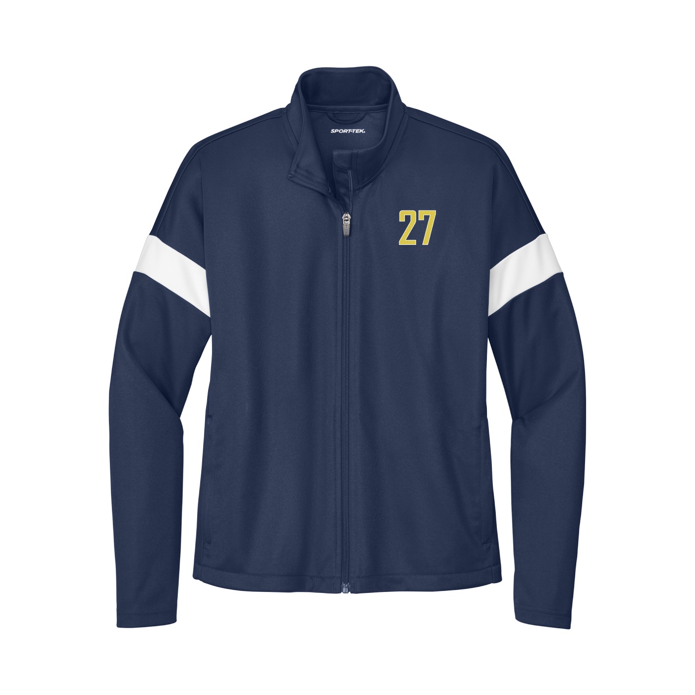 Womens Team Travel Full-Zip Jacket — Front Shirsy in Navy/White