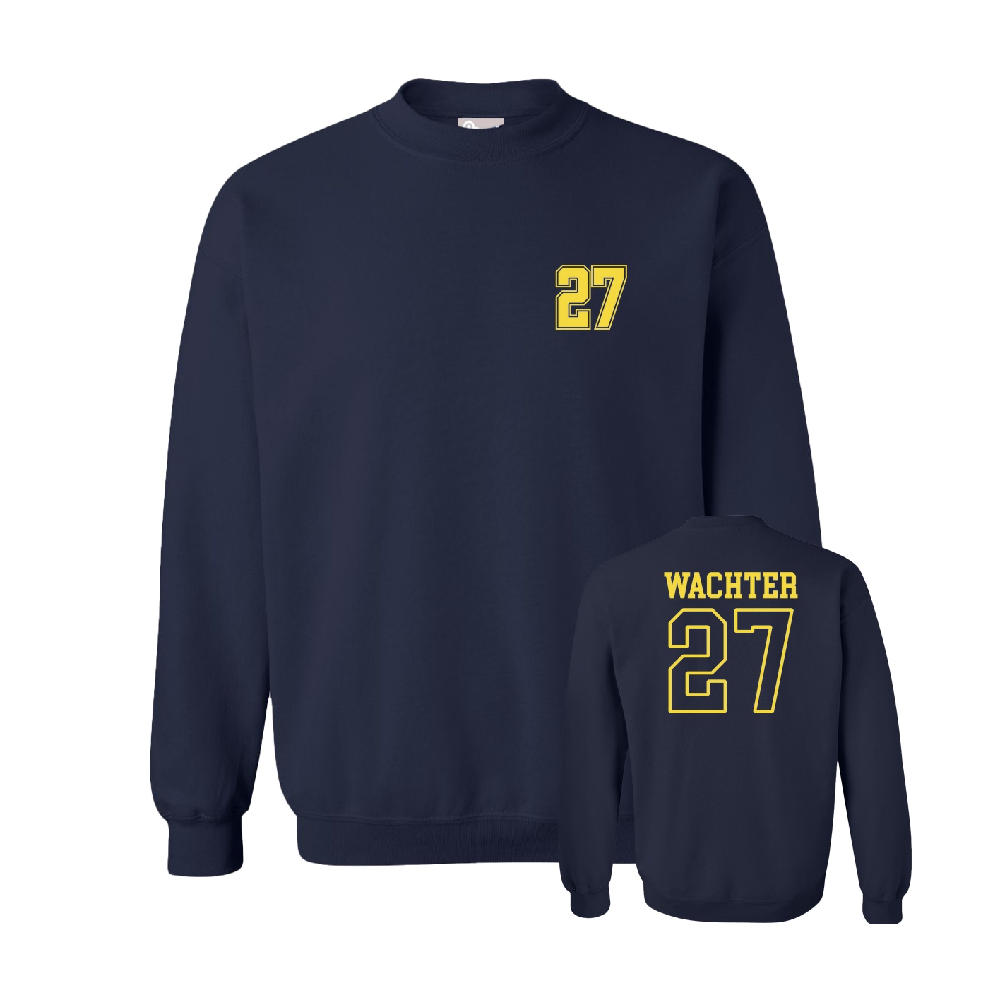 Fleece Crew — Chest Back in Navy