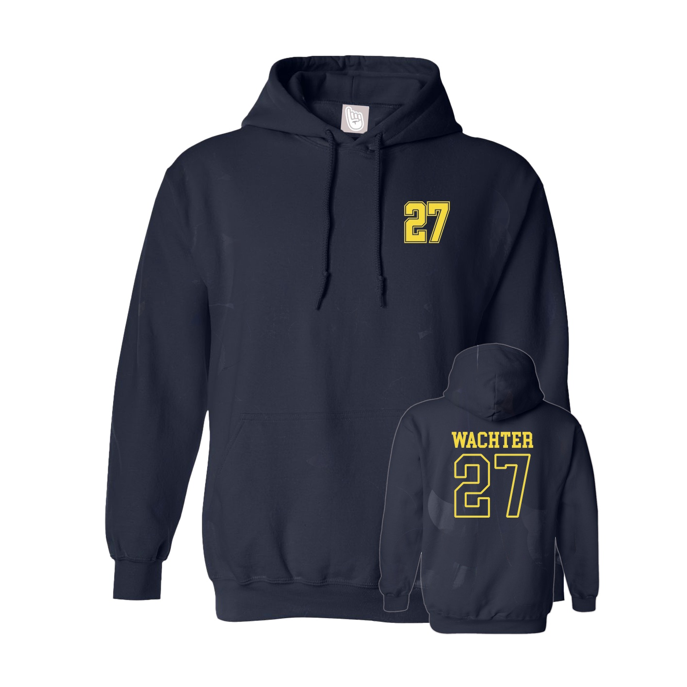 Youth Hoodie — Chest Back in Navy