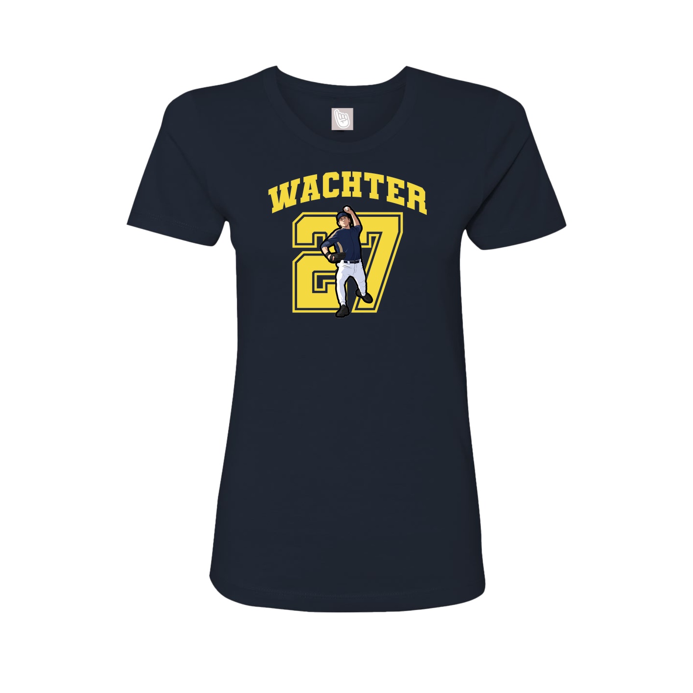 Fitted Women's Tee — Number in Navy
