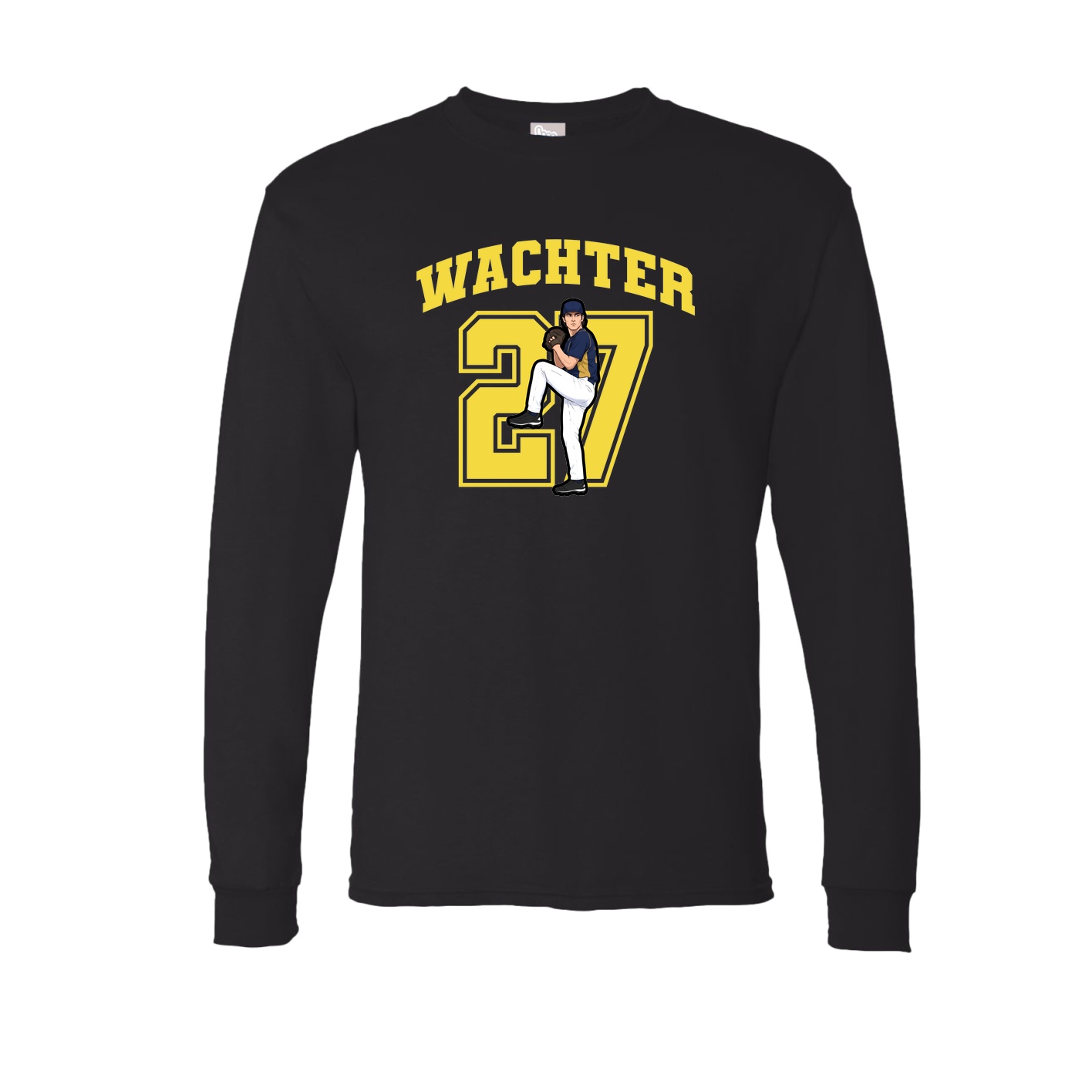 Long Sleeve Tee — Number in Black