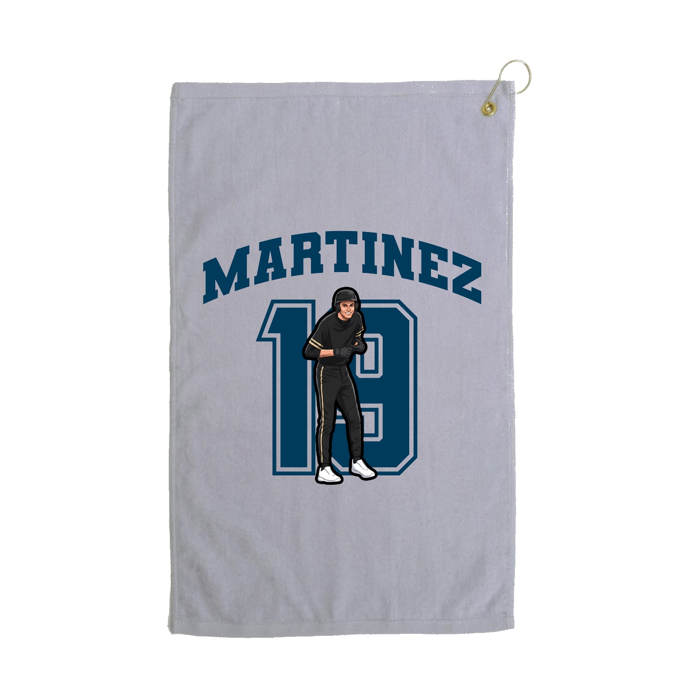 Golf Towel — Number in Grey