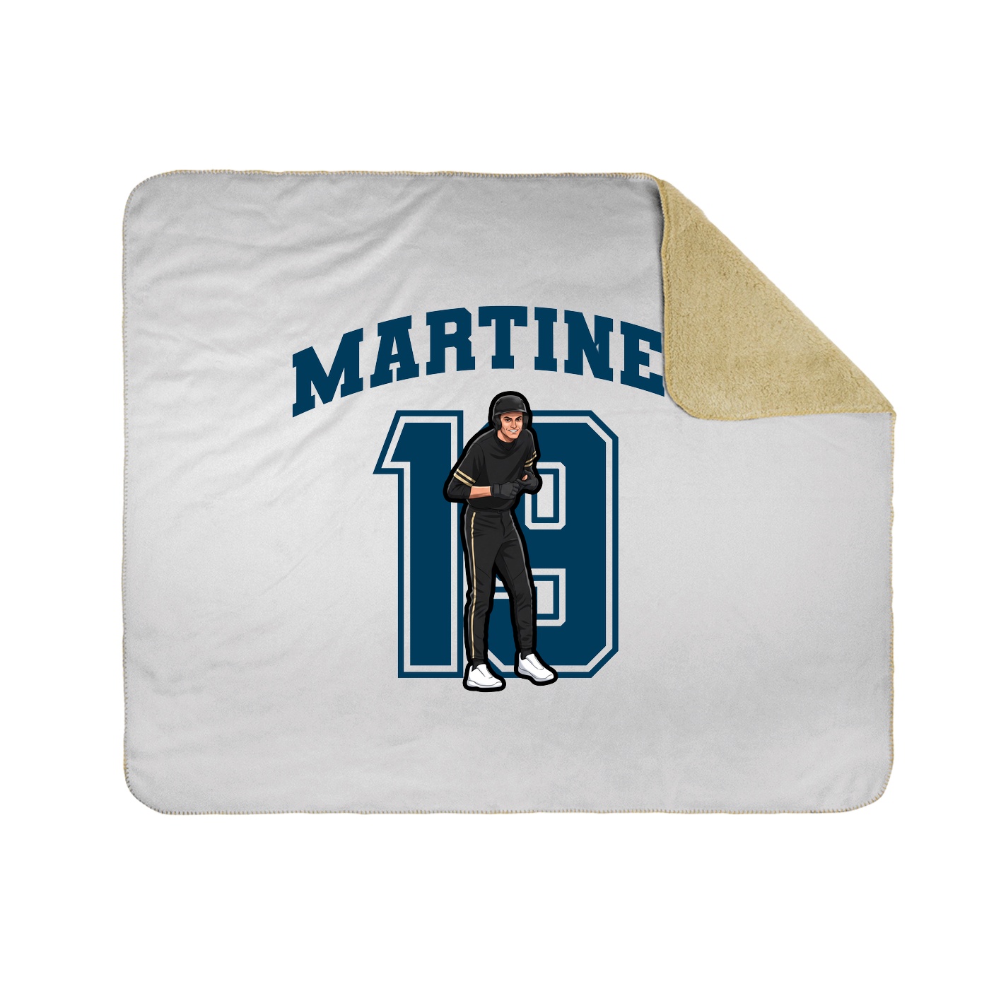 Throw Blanket — Number in White