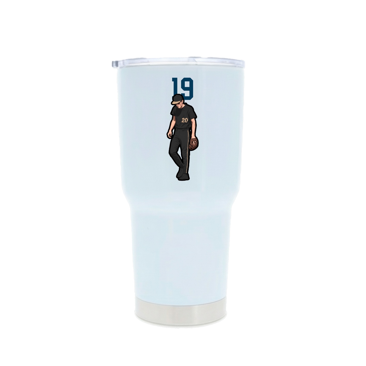 30oz Stainless Steel Tumbler — Number Top in White