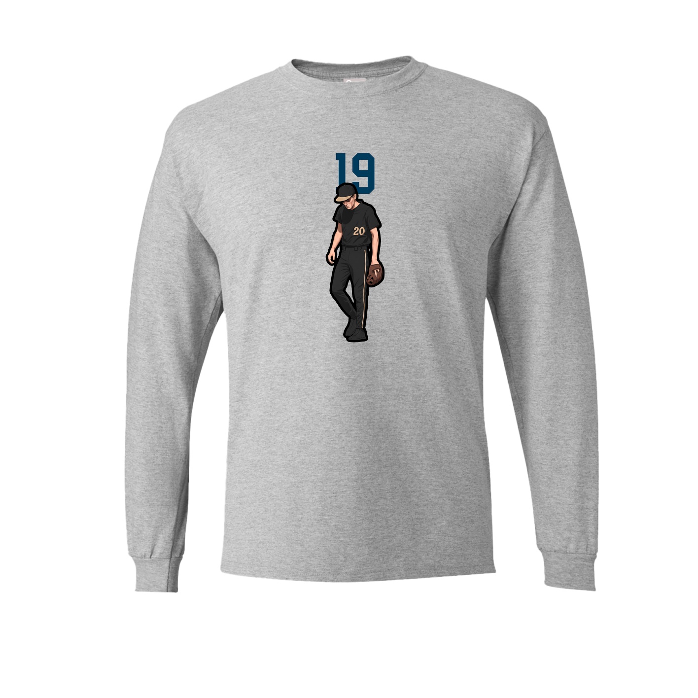 Long Sleeve Tee — Number Top in Grey