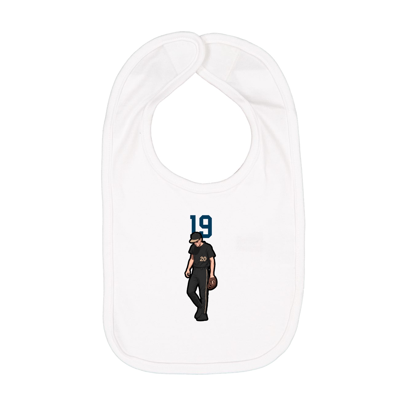 Infant Bib — Number Top in White